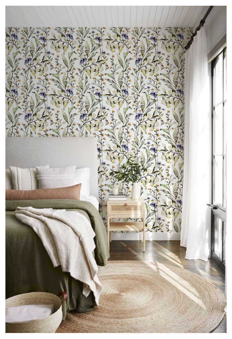 Seamless pattern with watercolor flowers and leaves — Изображение №5 — Иллюстрация на Dprofile
