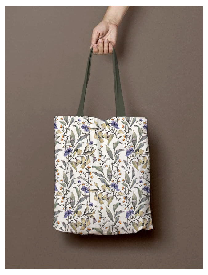 Seamless pattern with watercolor flowers and leaves — Изображение №6 — Иллюстрация на Dprofile