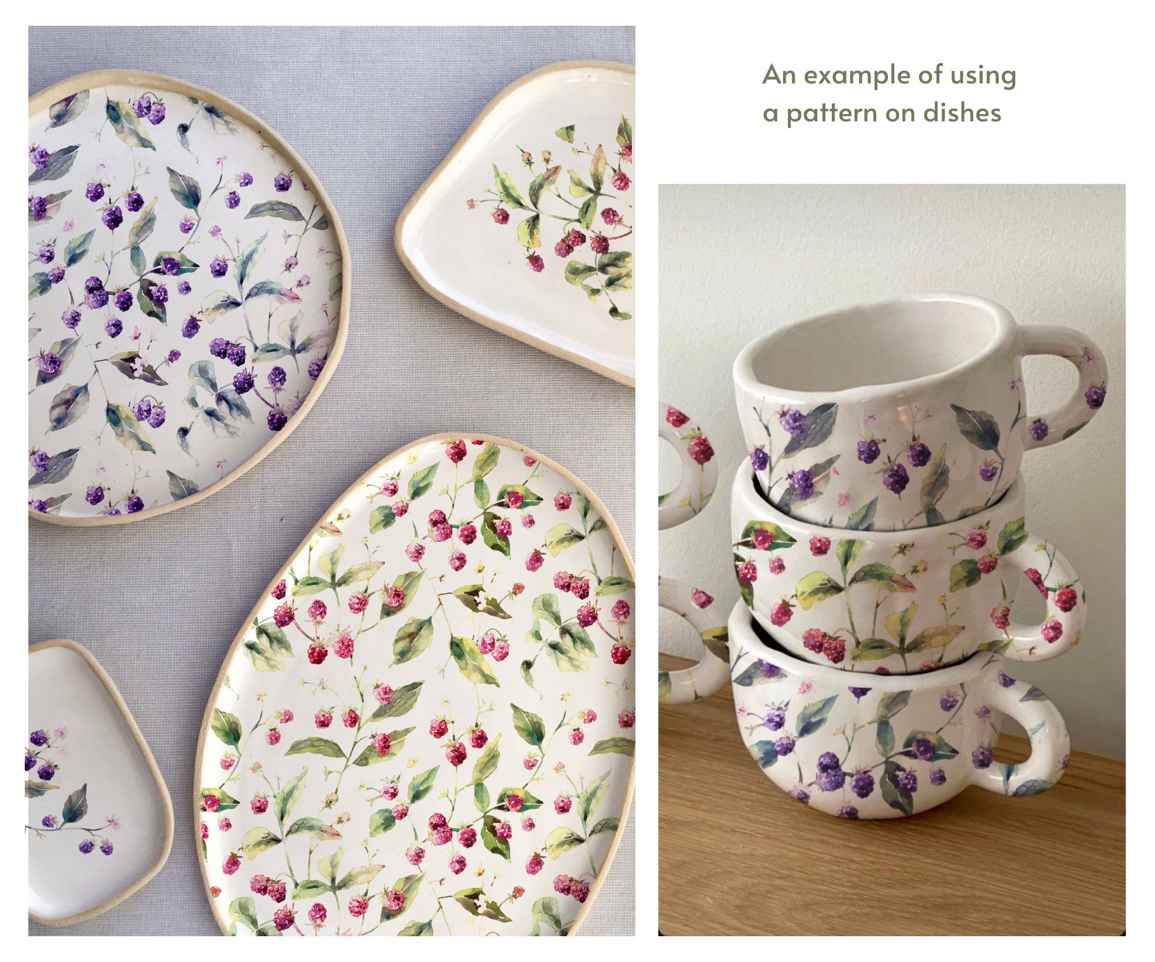 Hand drawn watercolor pattern with raspberries — Изображение №10 — Иллюстрация на Dprofile
