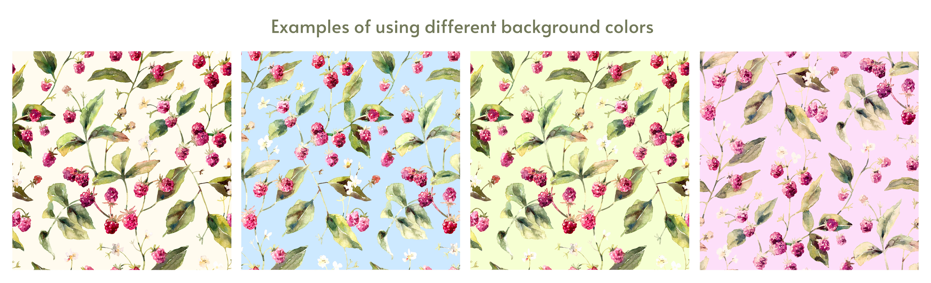 Hand drawn watercolor pattern with raspberries — Изображение №5 — Иллюстрация на Dprofile