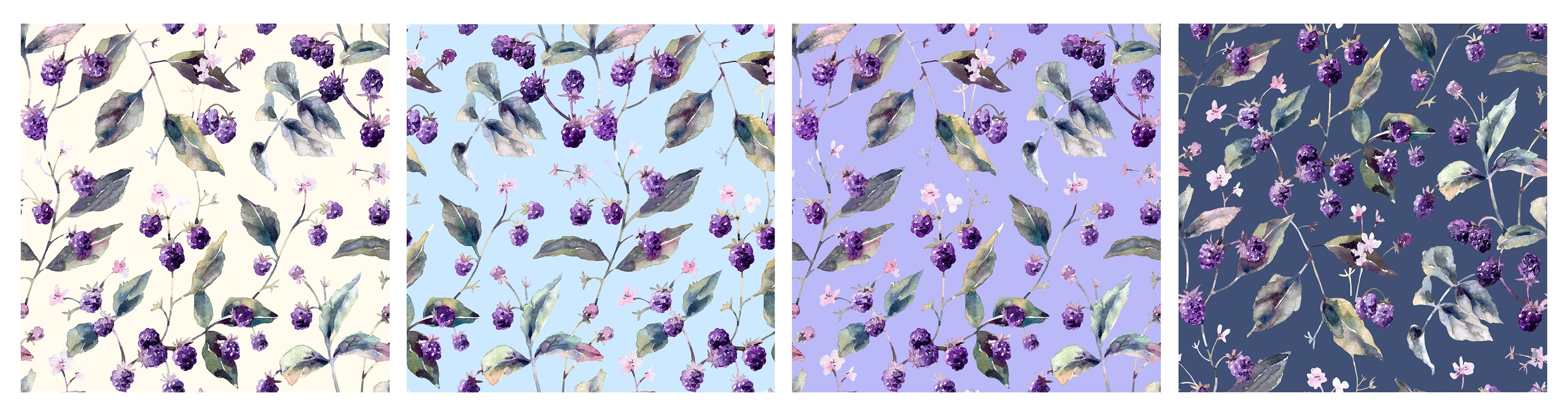 Hand drawn watercolor pattern with raspberries — Изображение №6 — Иллюстрация на Dprofile