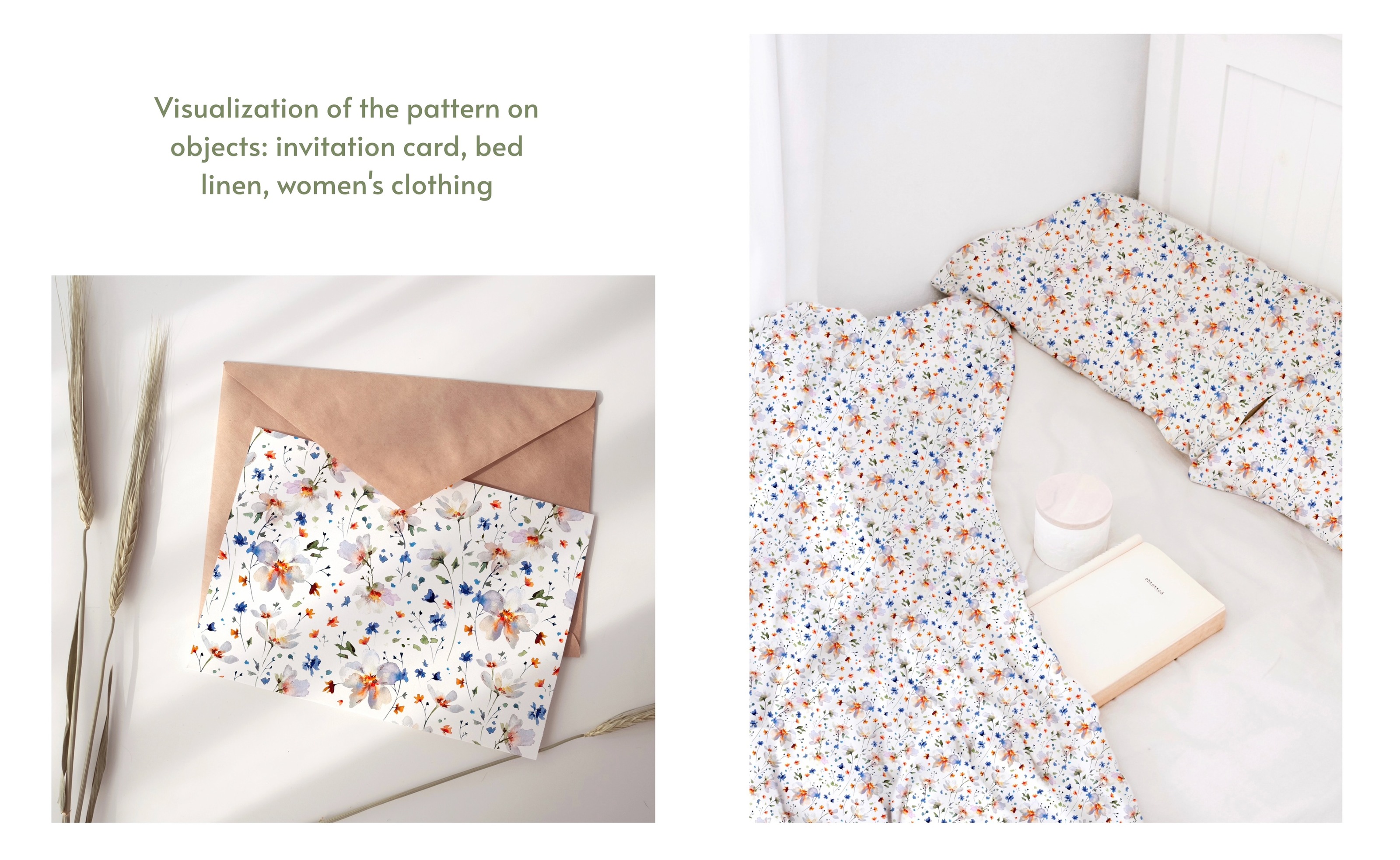 Gentle romantic pattern with watercolor meadow flowers — Изображение №6 — Иллюстрация на Dprofile