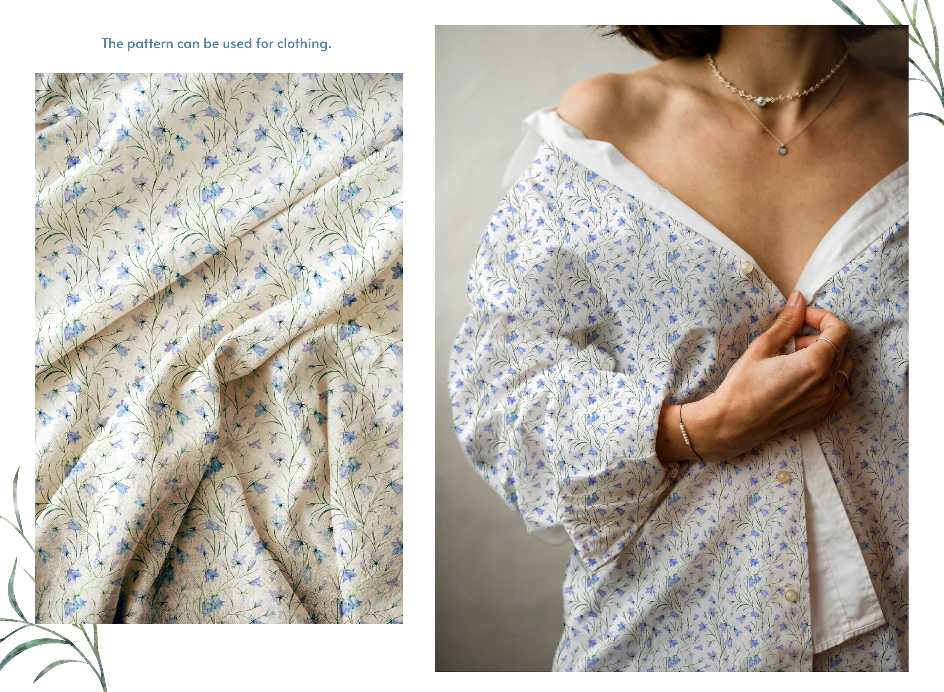 Seamless pattern with watercolor flowers bluebells — Изображение №5 — Иллюстрация на Dprofile