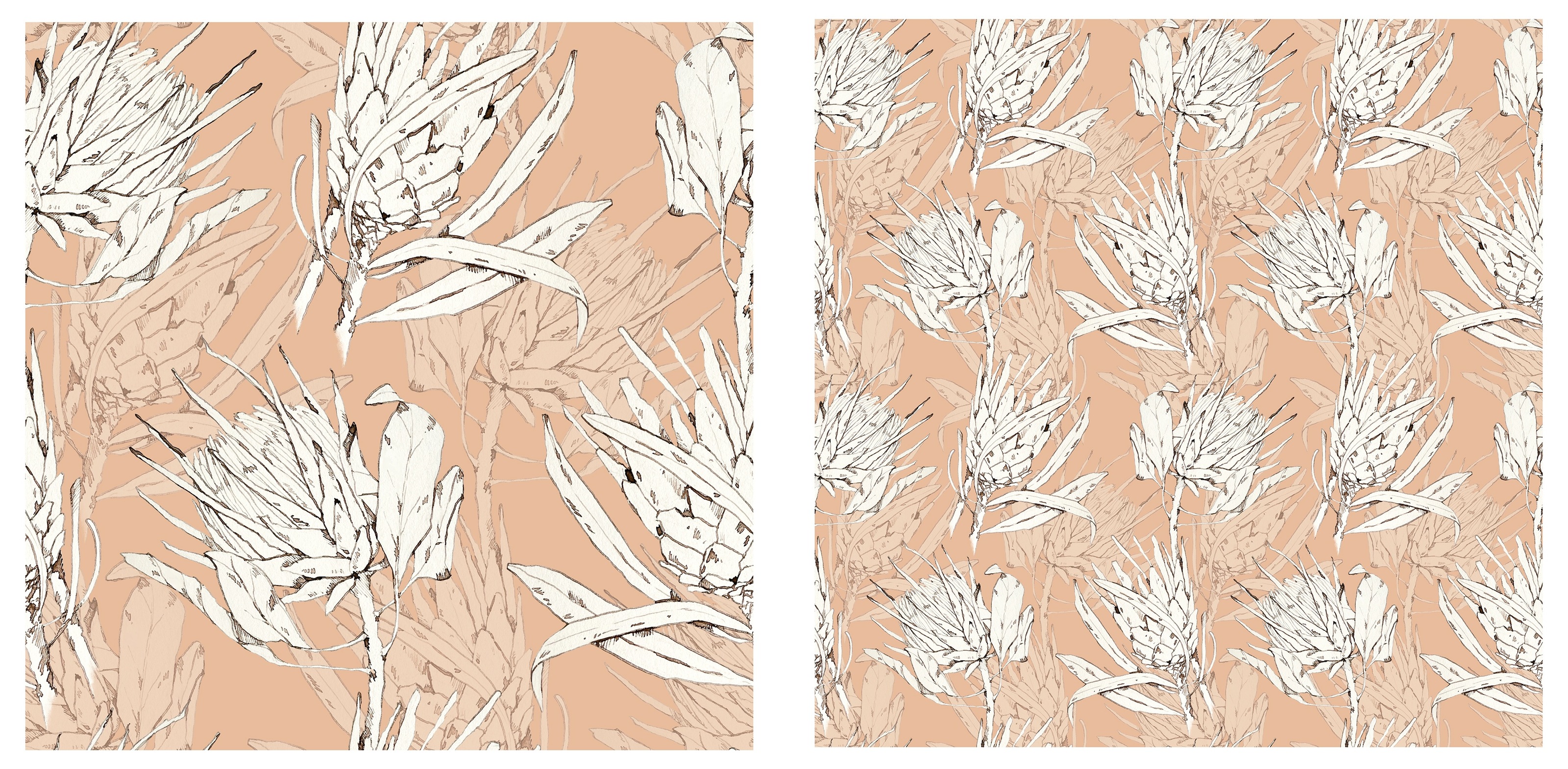 Pattern with watercolor tropical protea flower — Изображение №5 — Иллюстрация на Dprofile