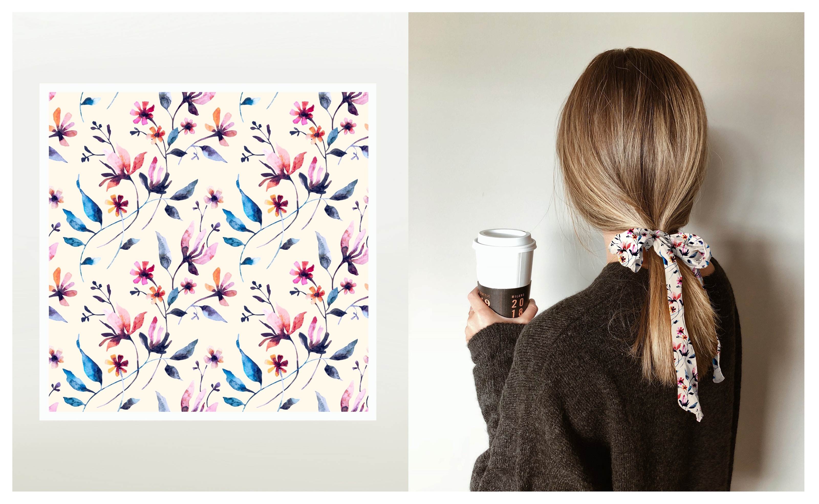 Seamless hand drawn watercolor flower pattern — Изображение №2 — Иллюстрация на Dprofile