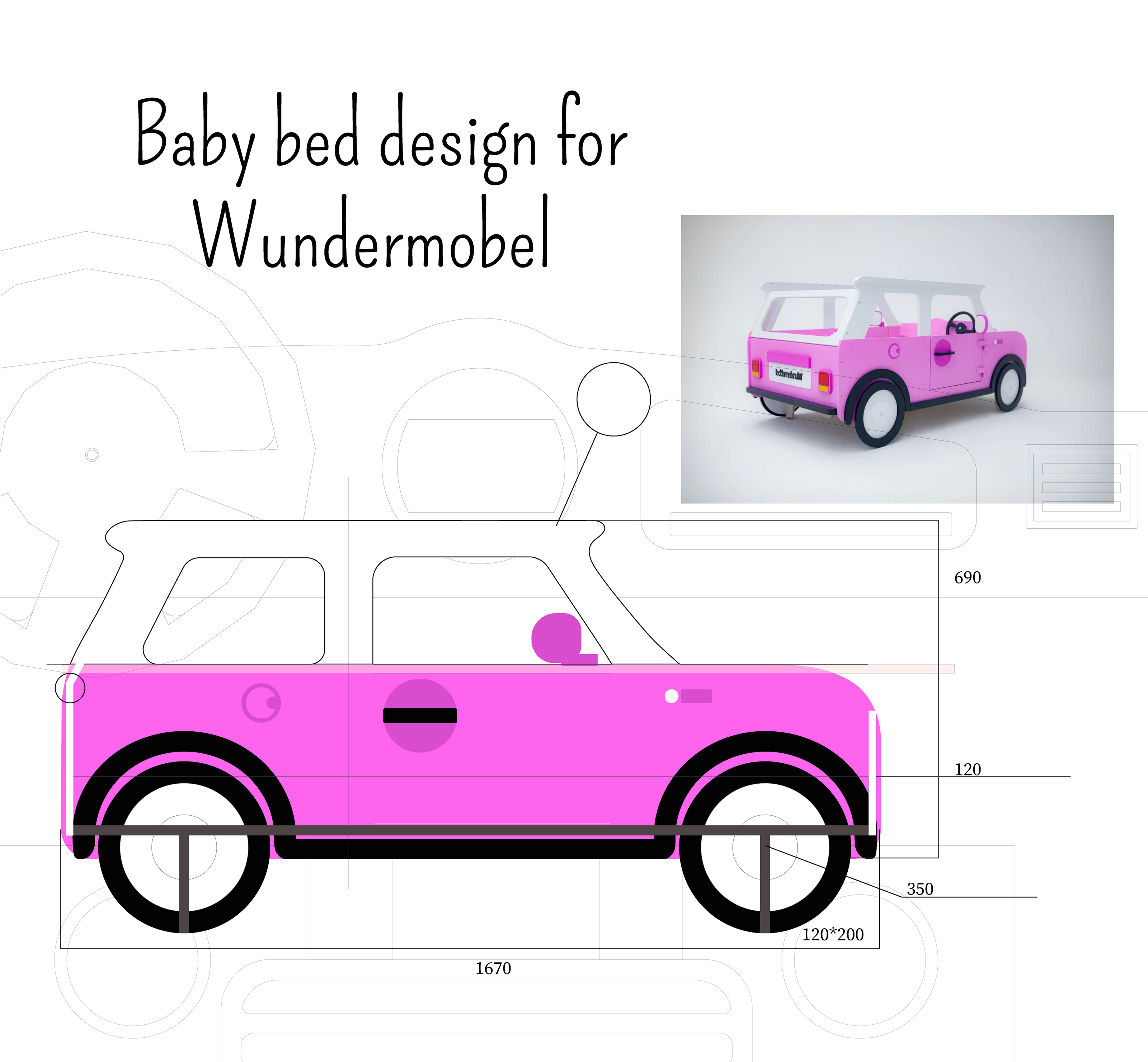 Baby bed design for Wundermobel — Изображение №1 — Иллюстрация, Графика на Dprofile