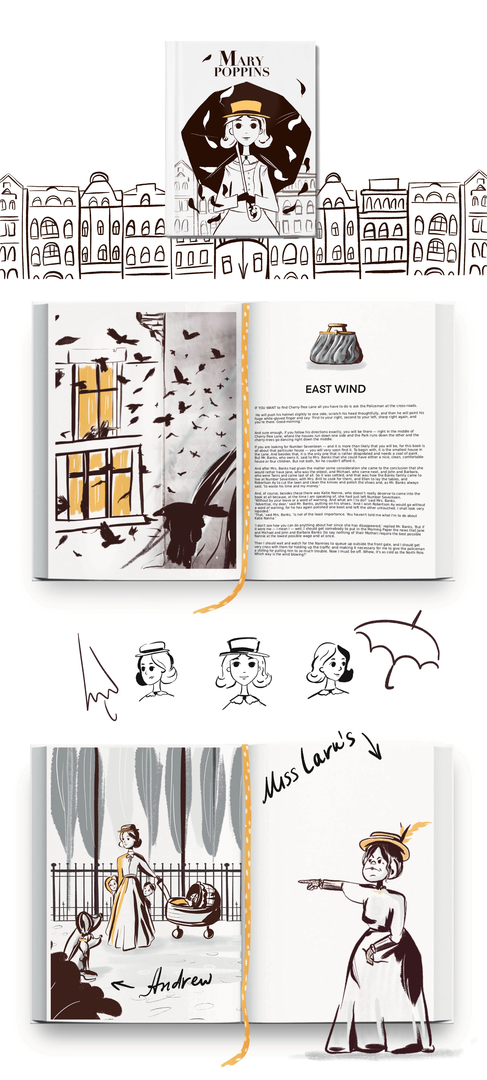 Иллюстрации к Мэри Поппинс — Изображение №1 — Иллюстрация, Графика на Dprofile