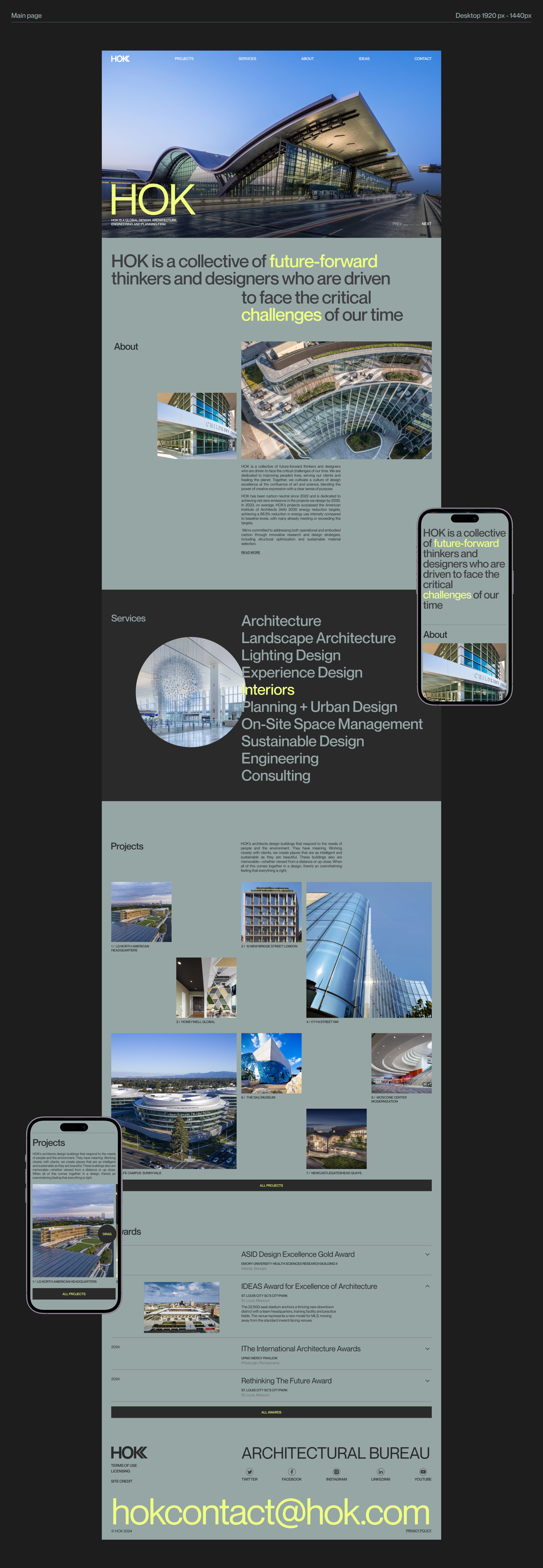 Hok architectural bureau / corporate website redesign — Изображение №3 — Интерфейсы, Брендинг на Dprofile