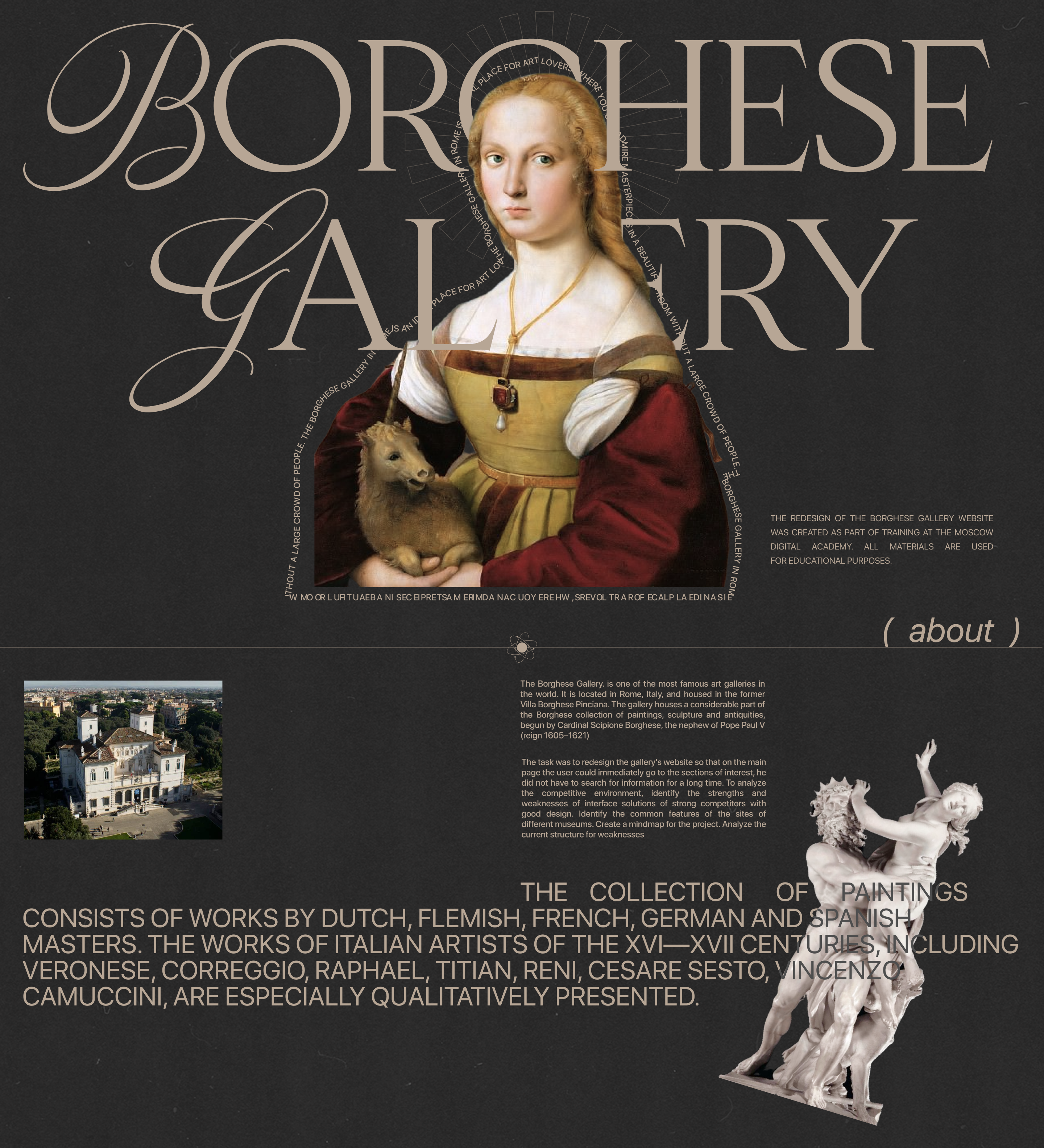 Borghese gallery website redesign — Изображение №1 — Интерфейсы на Dprofile