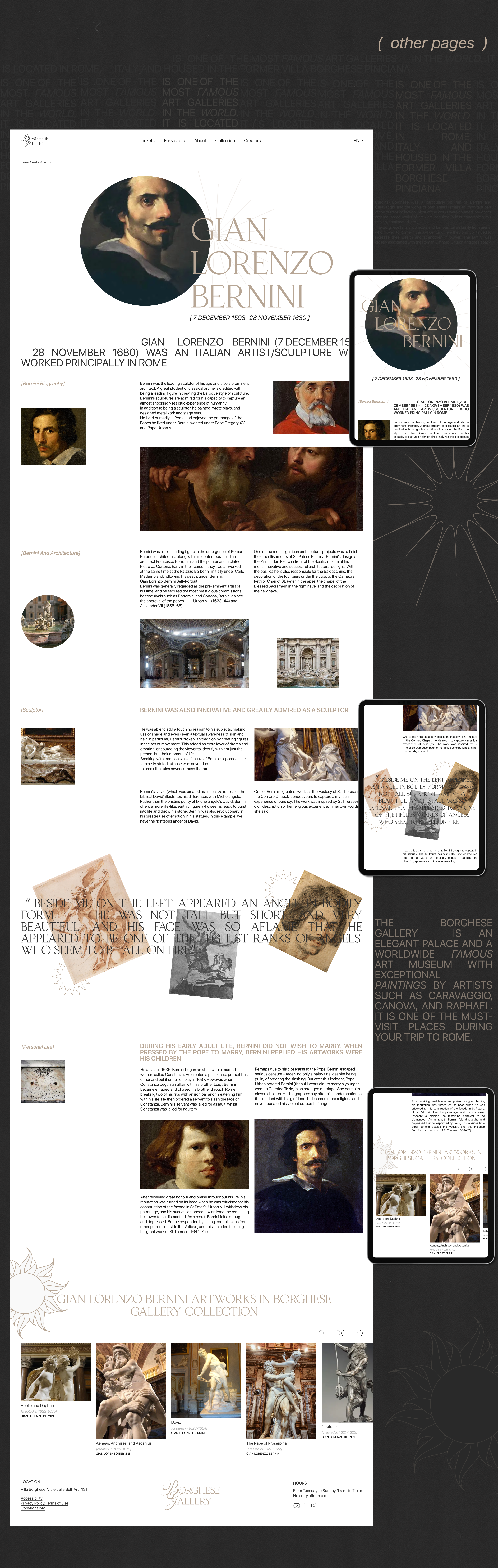 Borghese gallery website redesign — Изображение №7 — Интерфейсы на Dprofile