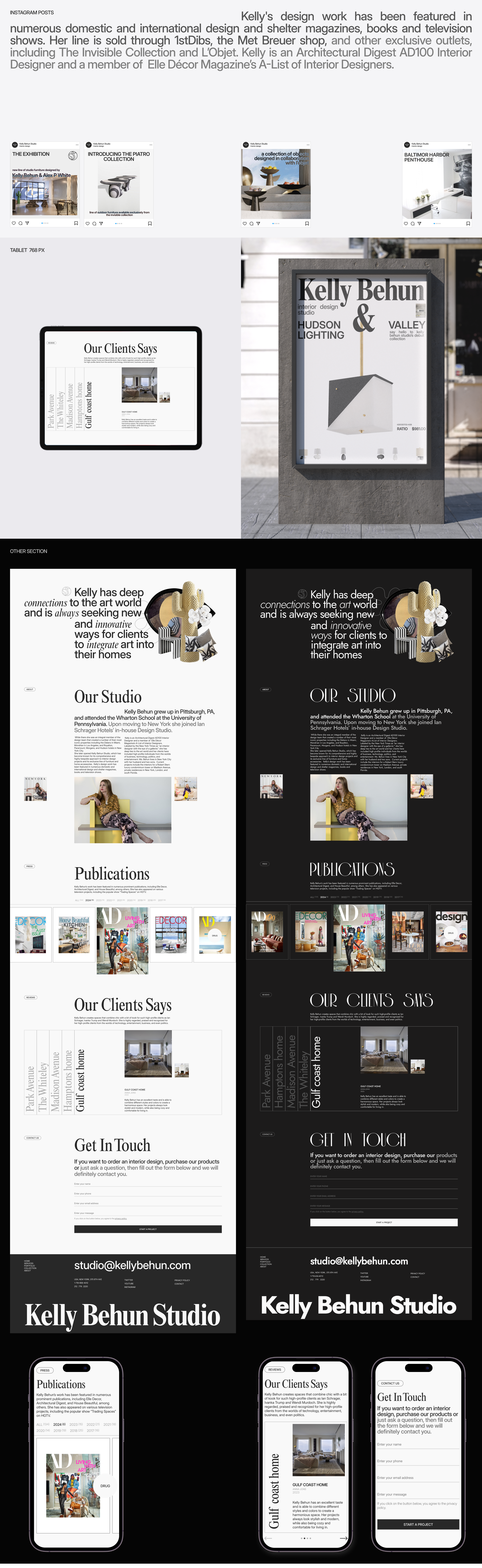 Landing page redesign / Kelly Behun Studio — Изображение №4 — Интерфейсы, Брендинг на Dprofile