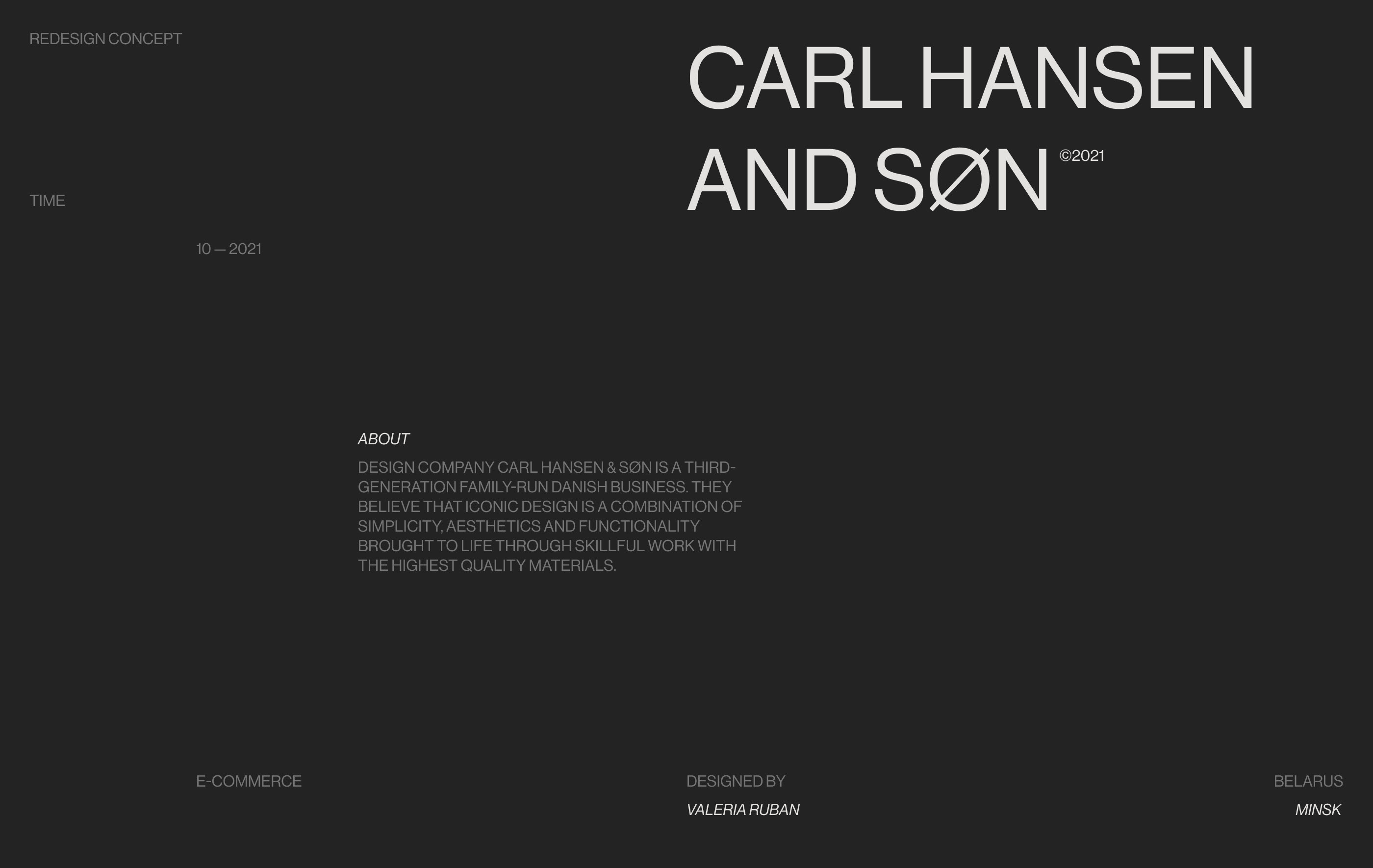 Carl Hansen & Søn — redesign concept — Изображение №1 — Интерфейсы на Dprofile