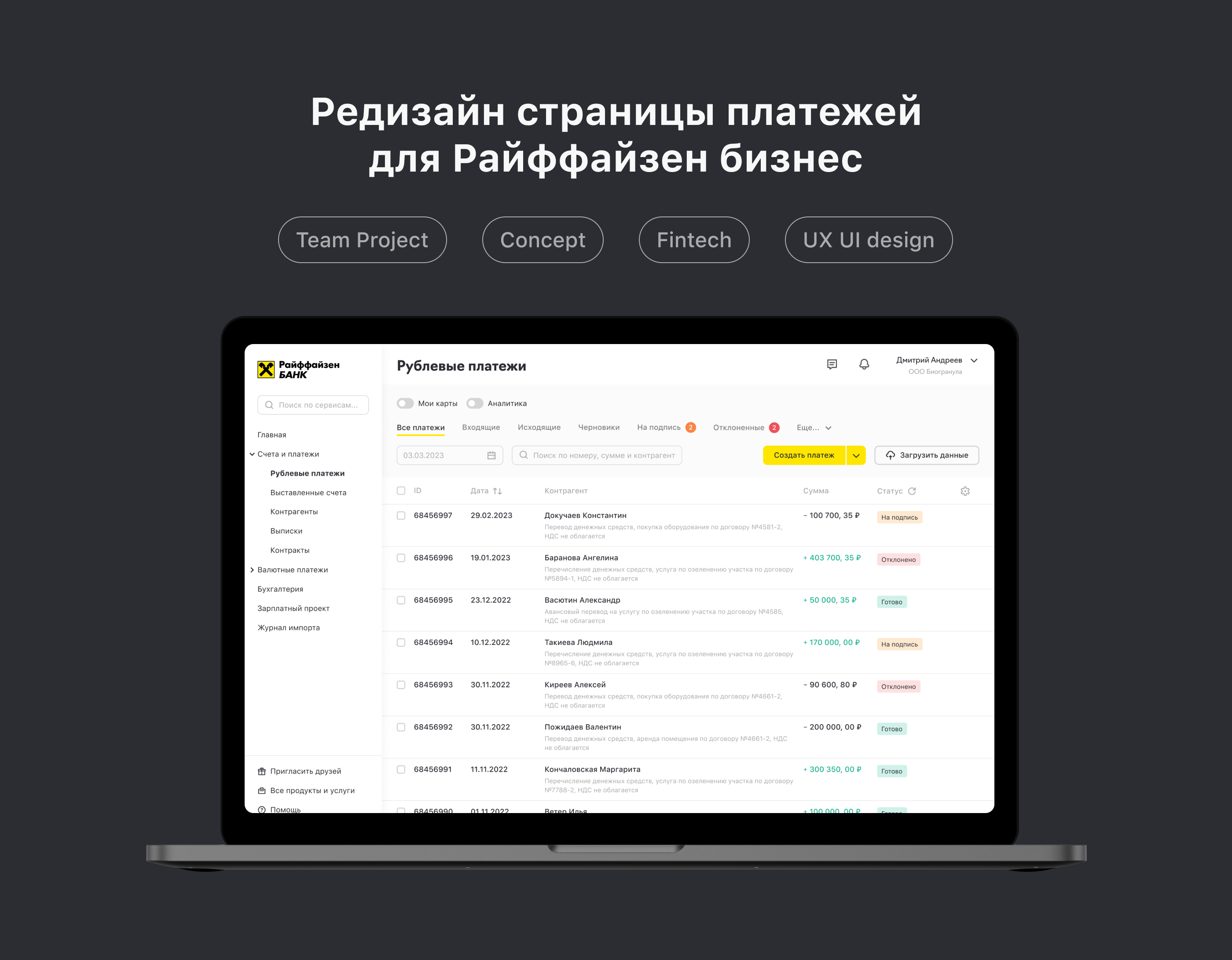 Редизайн страницы платежей для Райффайзен банка — Изображение №1 — Интерфейсы на Dprofile