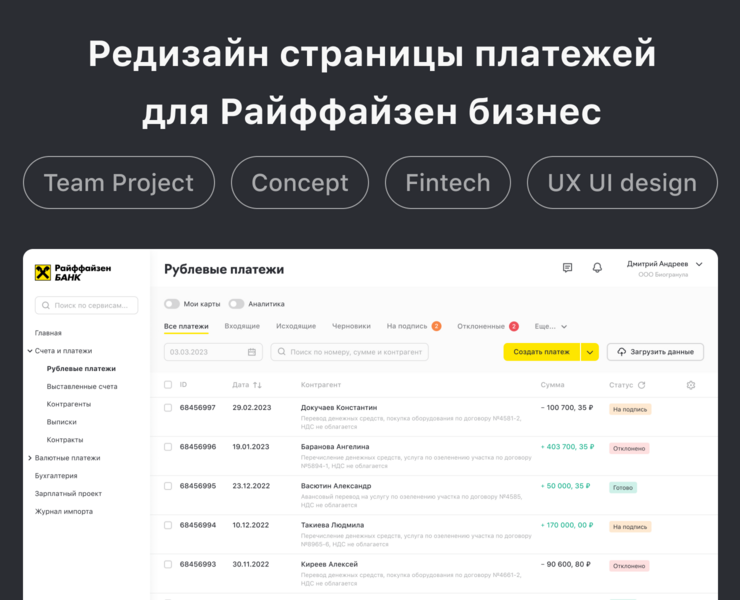 Редизайн страницы платежей для Райффайзен банка — Интерфейсы на Dprofile