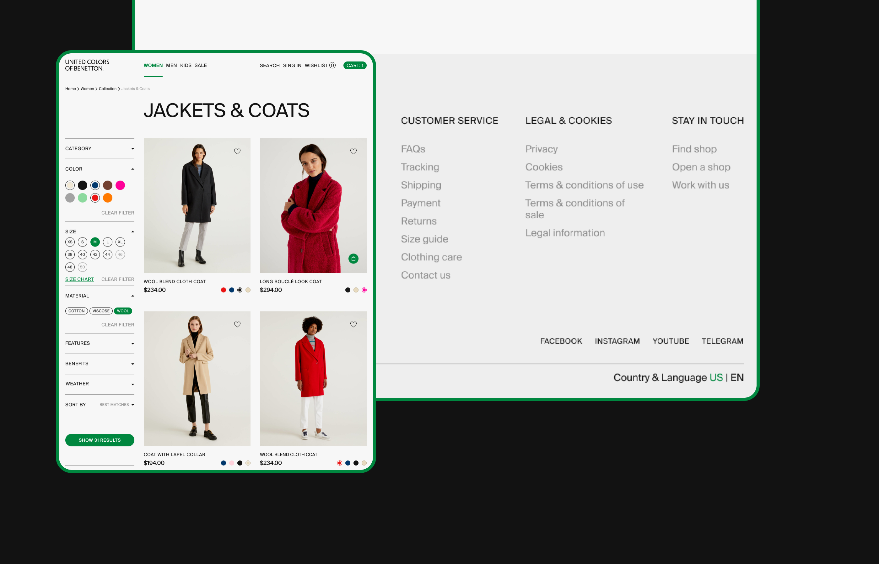United Colors of Benetton|e-commerce — Изображение №8 — Интерфейсы на Dprofile
