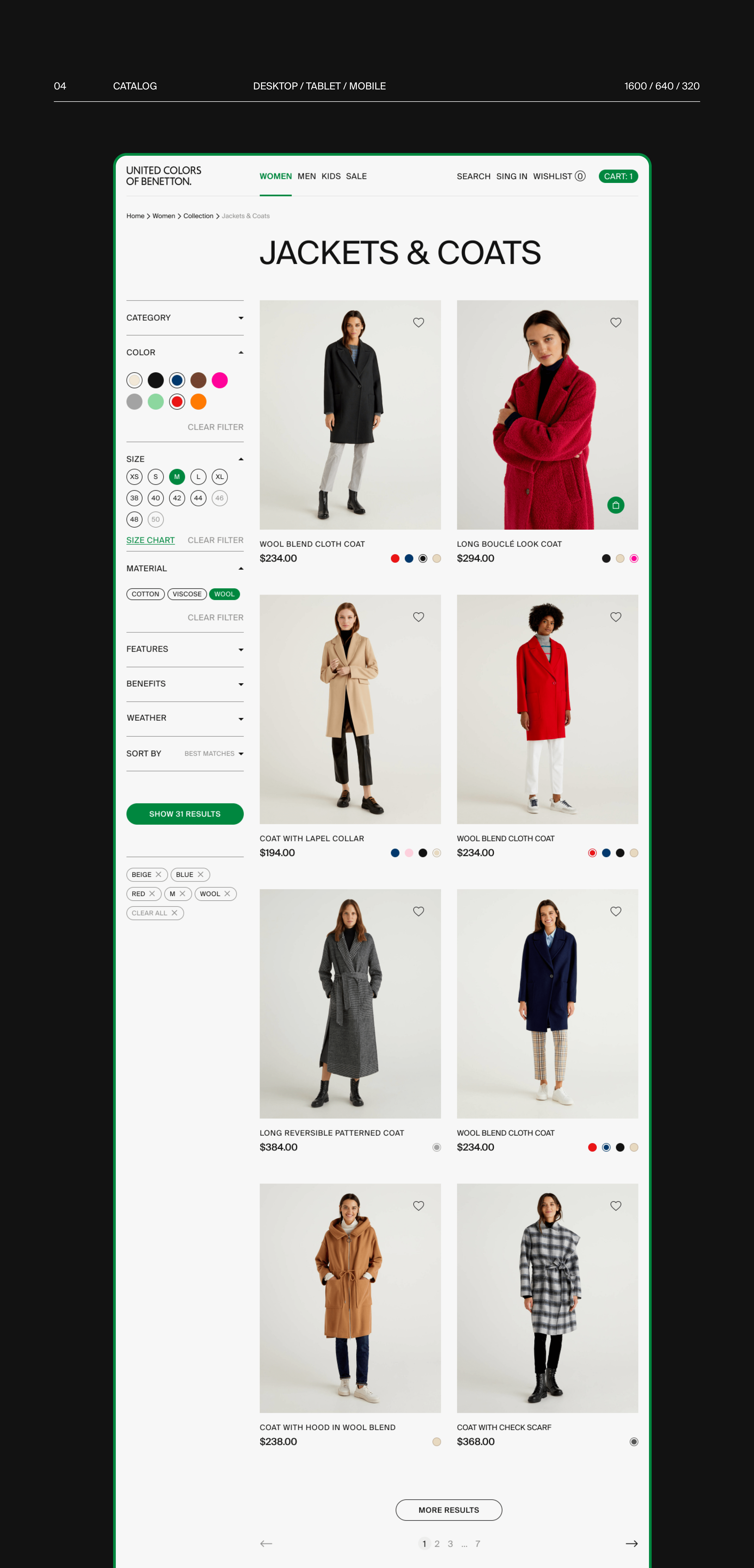 United Colors of Benetton|e-commerce — Изображение №7 — Интерфейсы на Dprofile