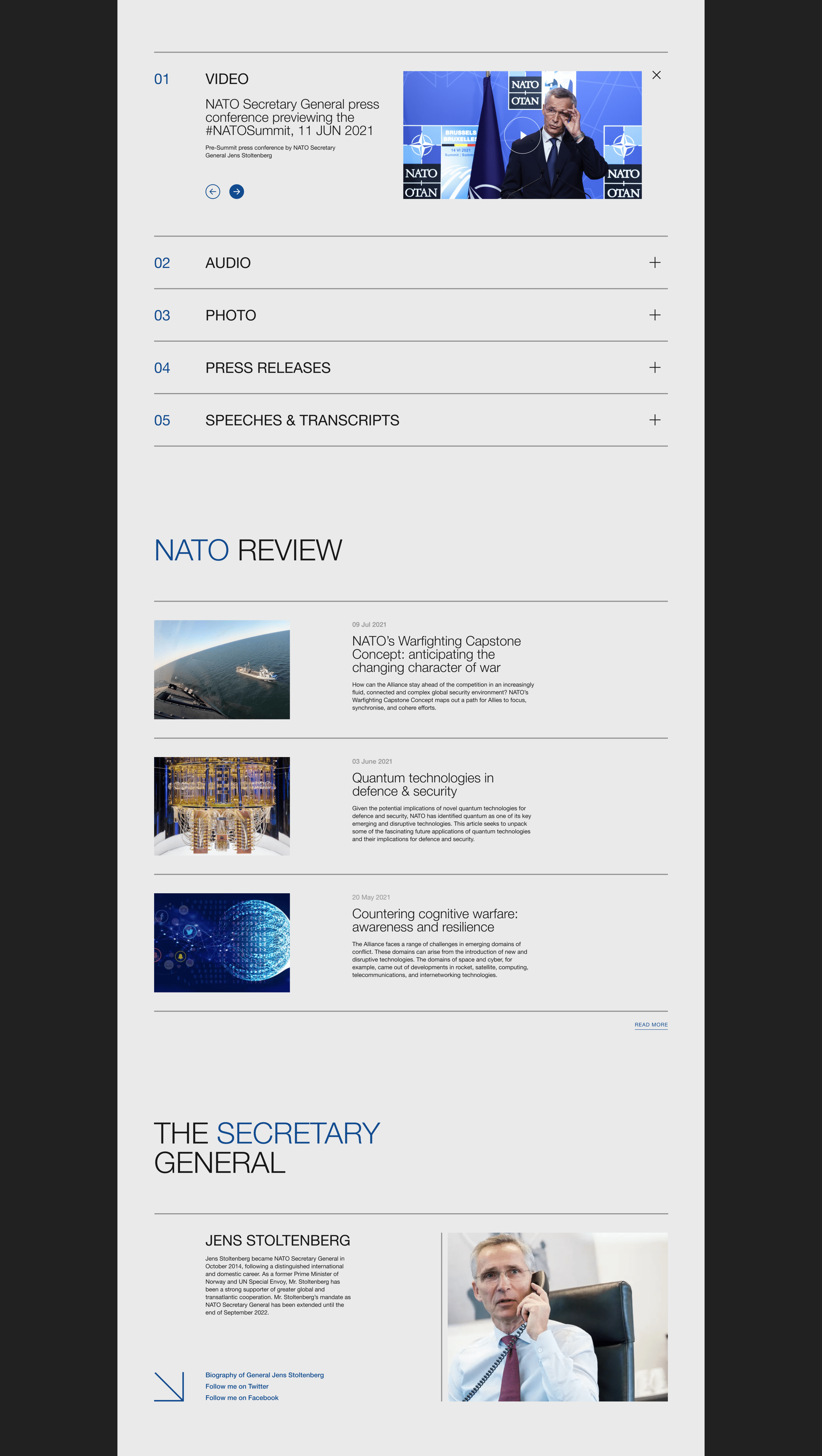 NATO — corporate website — Изображение №3 — Интерфейсы на Dprofile