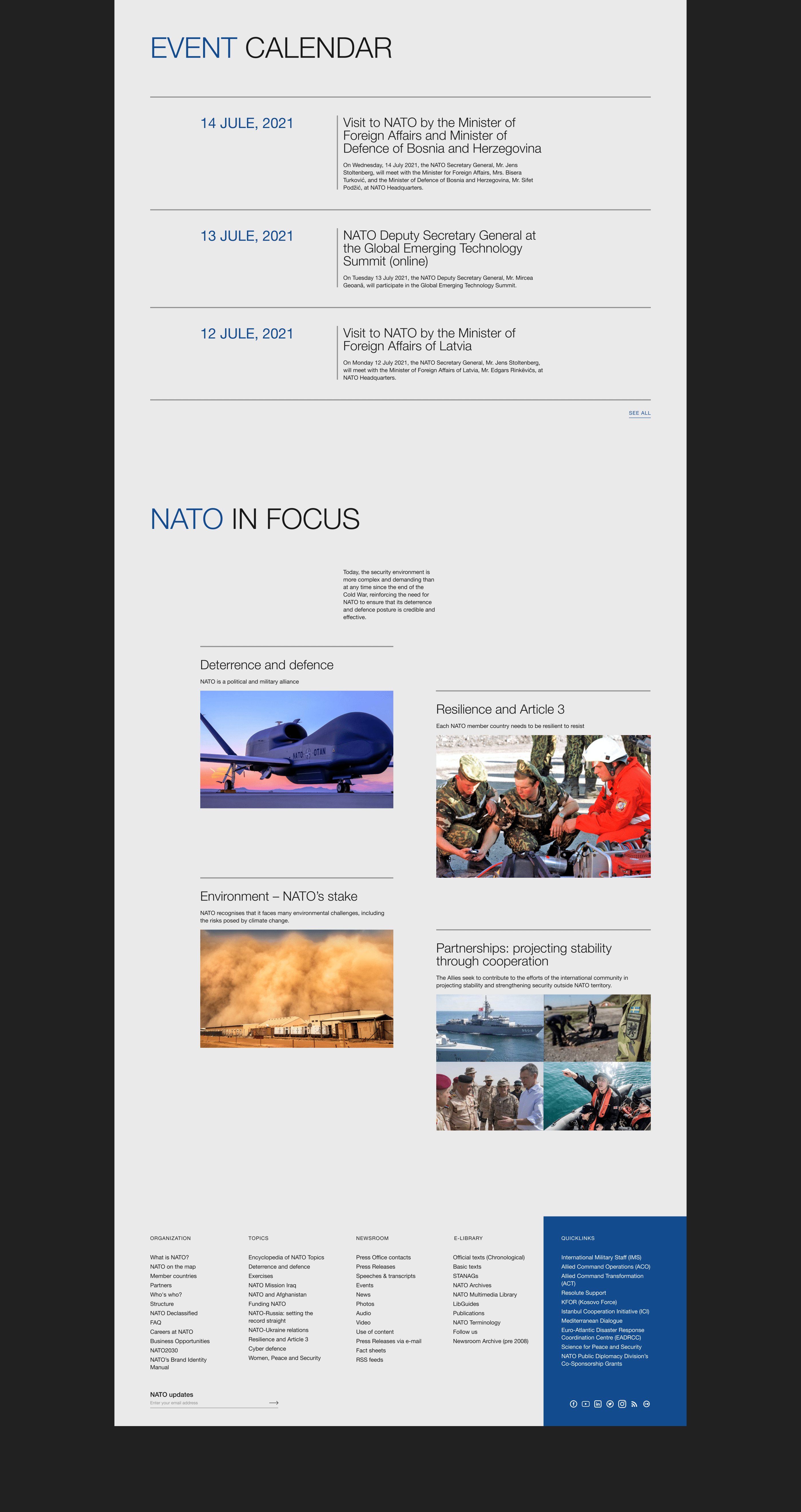 NATO — corporate website — Изображение №4 — Интерфейсы на Dprofile