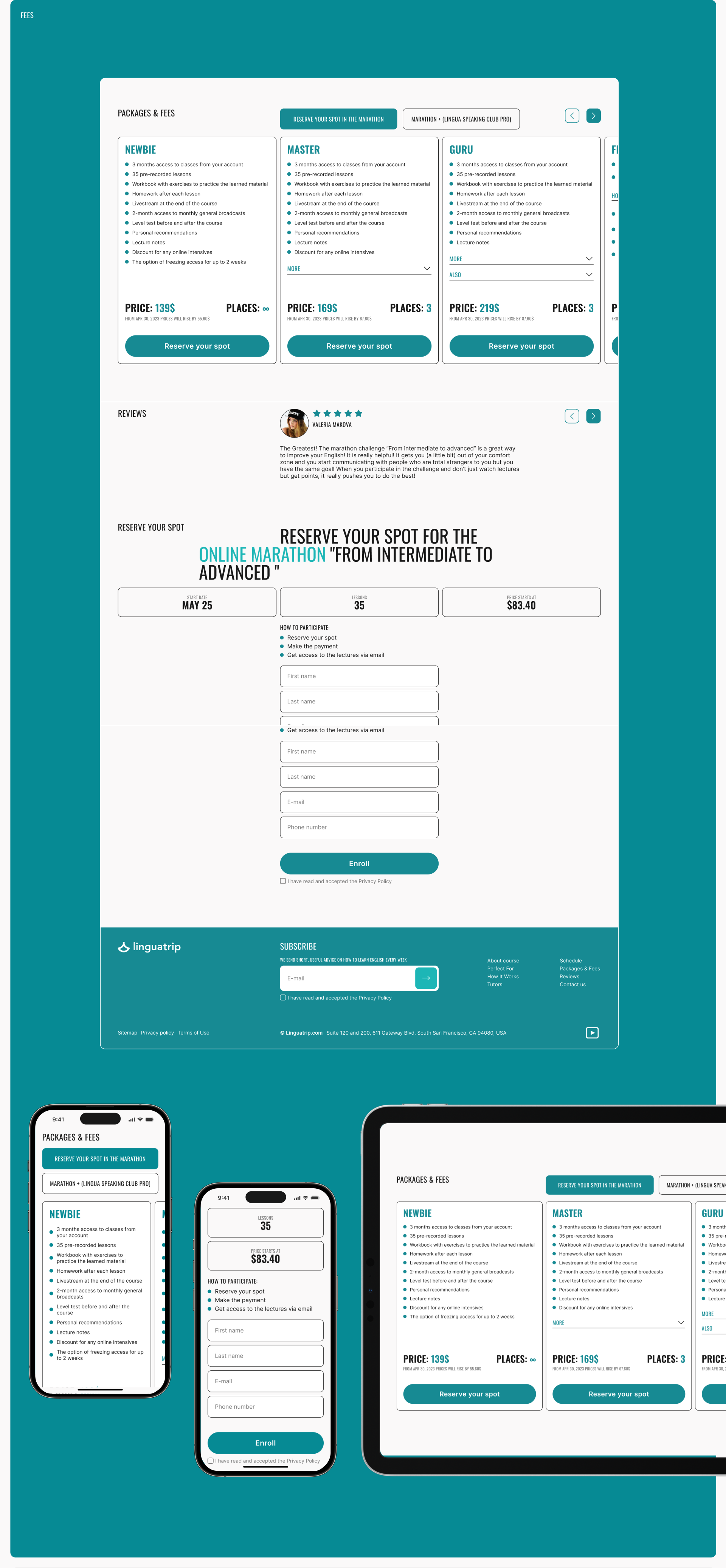 Linguatrip | Landing page for English course — Изображение №10 — Интерфейсы, Брендинг на Dprofile