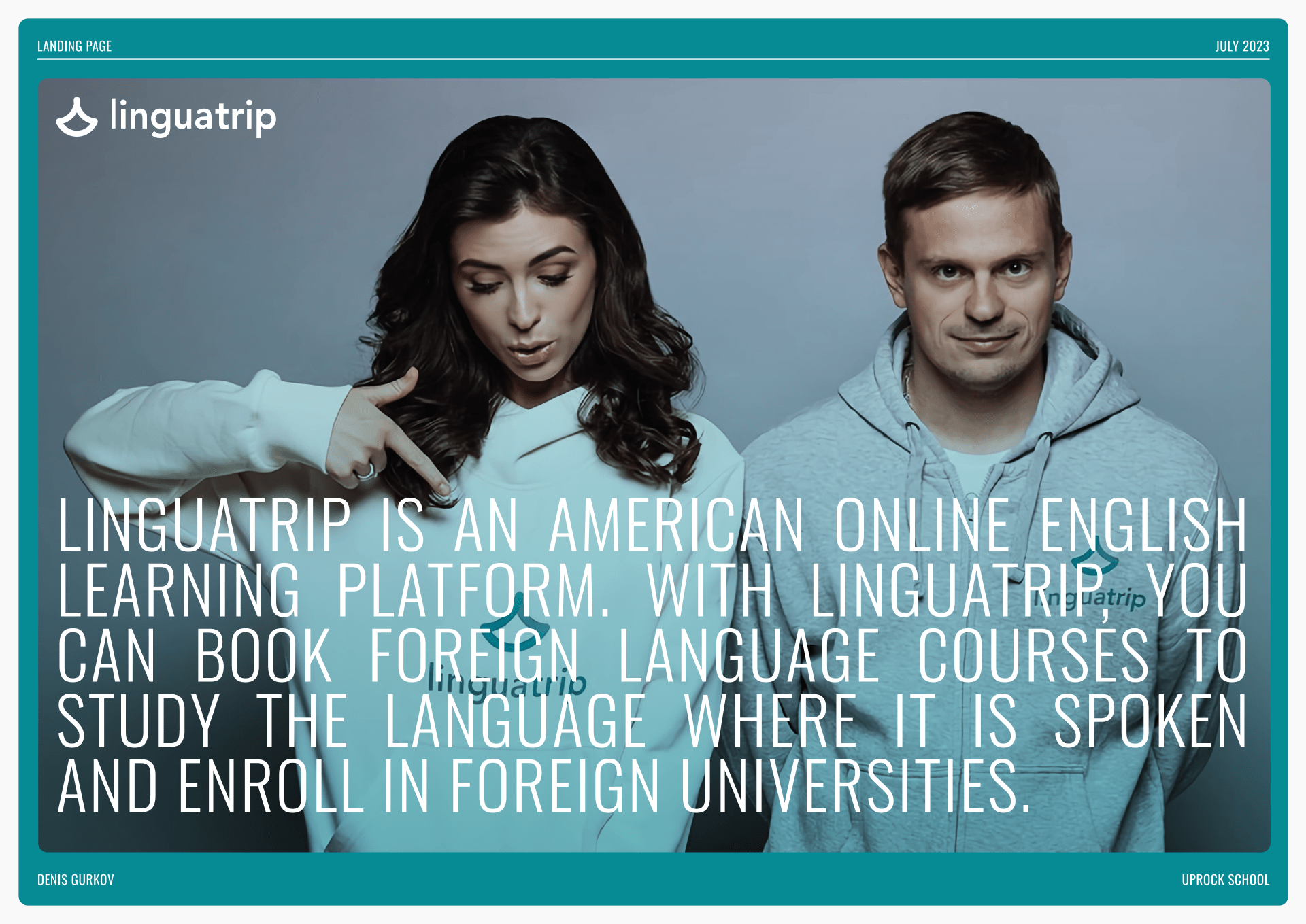 Linguatrip | Landing page for English course — Изображение №1 — Интерфейсы, Брендинг на Dprofile