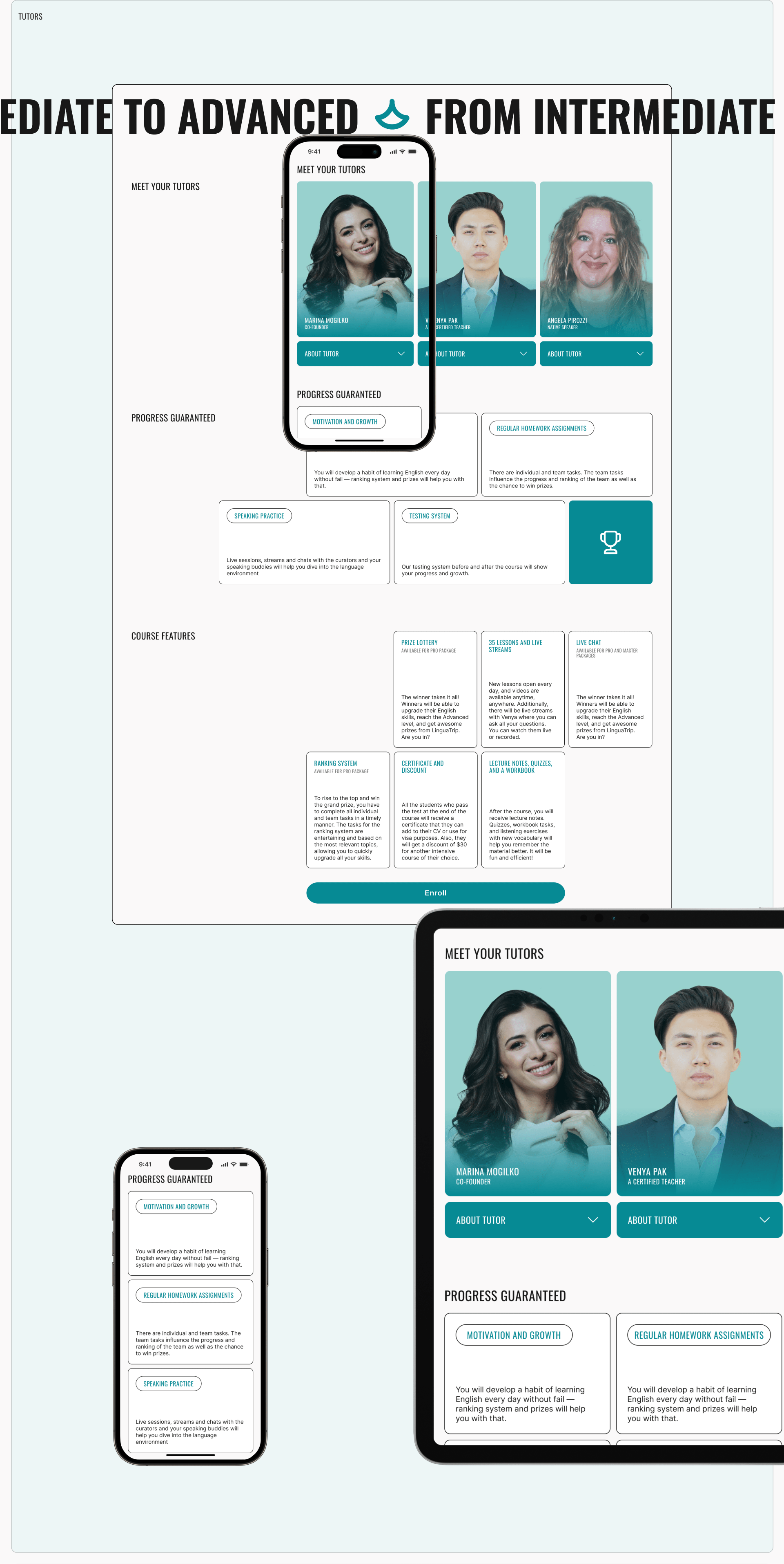 Linguatrip | Landing page for English course — Изображение №6 — Интерфейсы, Брендинг на Dprofile