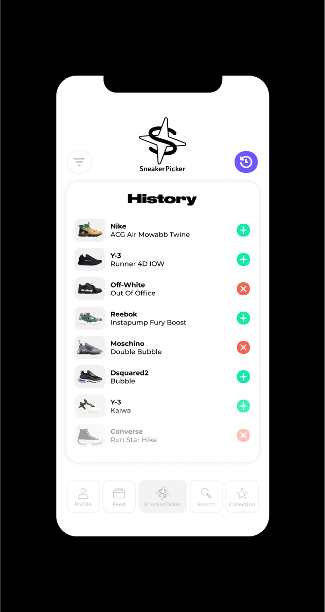SNEAKER PICKER — Изображение №8 — Интерфейсы, Брендинг на Dprofile