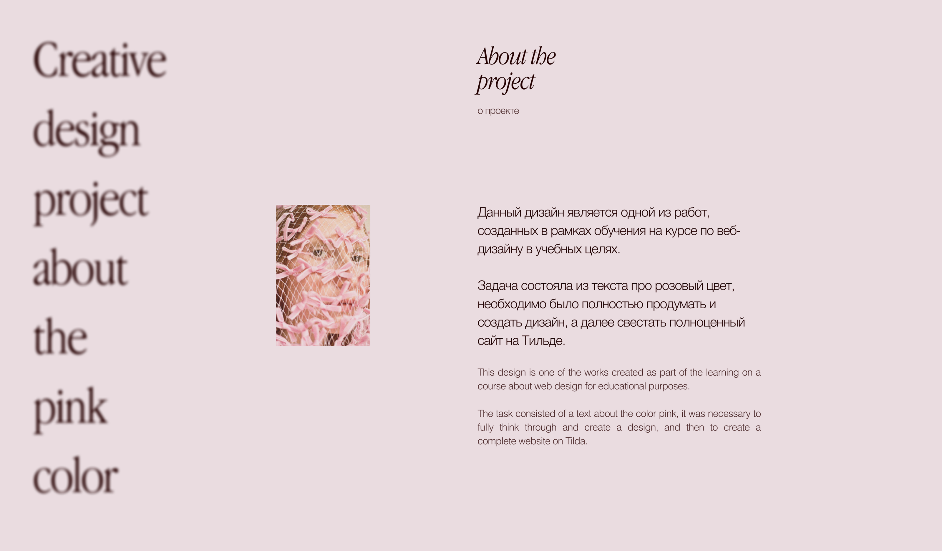 Website about the pink color — Изображение №2 — Интерфейсы, Иллюстрация на Dprofile