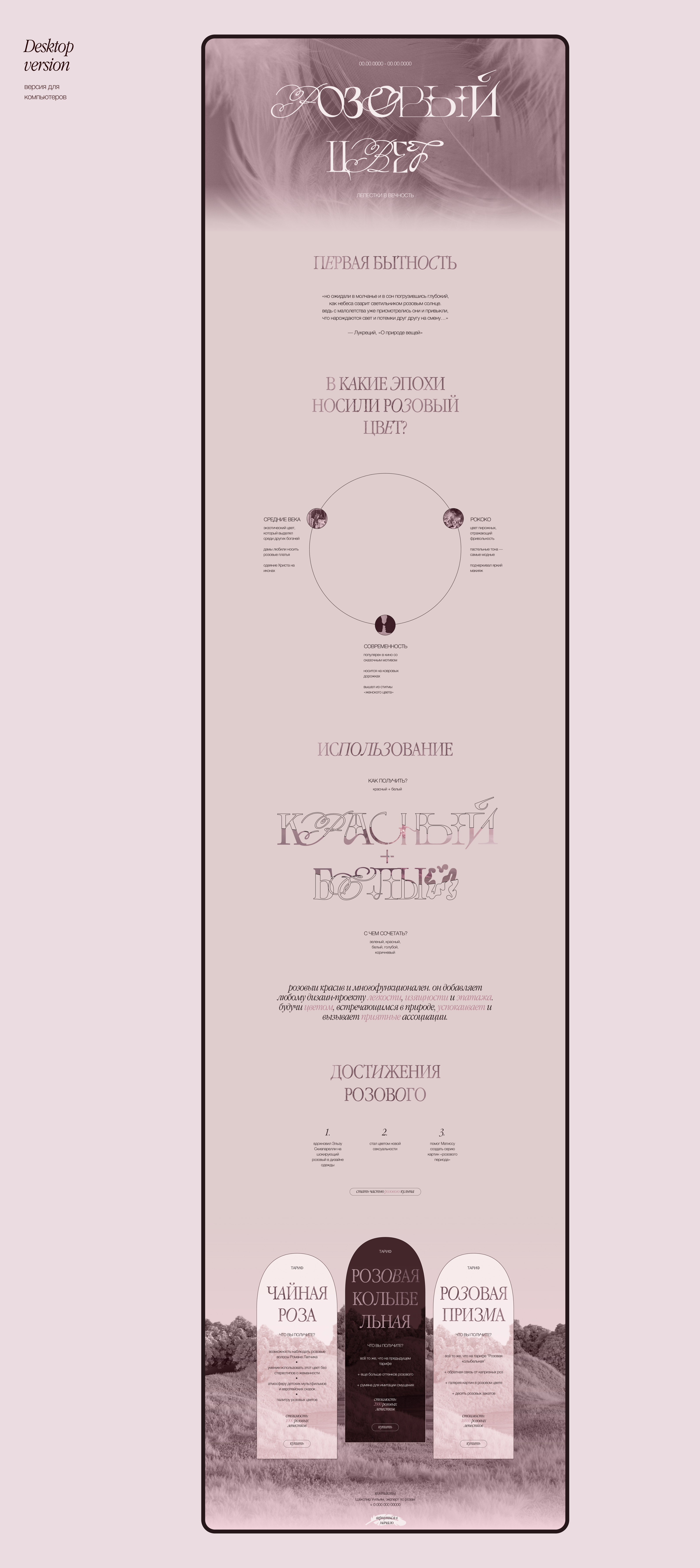 Website about the pink color — Изображение №5 — Интерфейсы, Иллюстрация на Dprofile