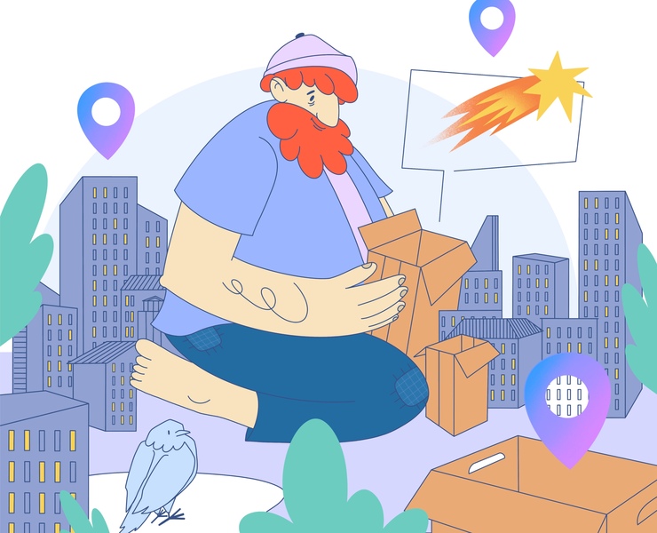 Иллюстрации для мобильного приложения на Dprofile