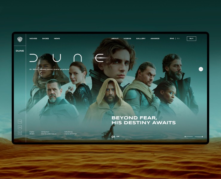 Dune. 2021. Movie Page — Интерфейсы, Иллюстрация на Dprofile