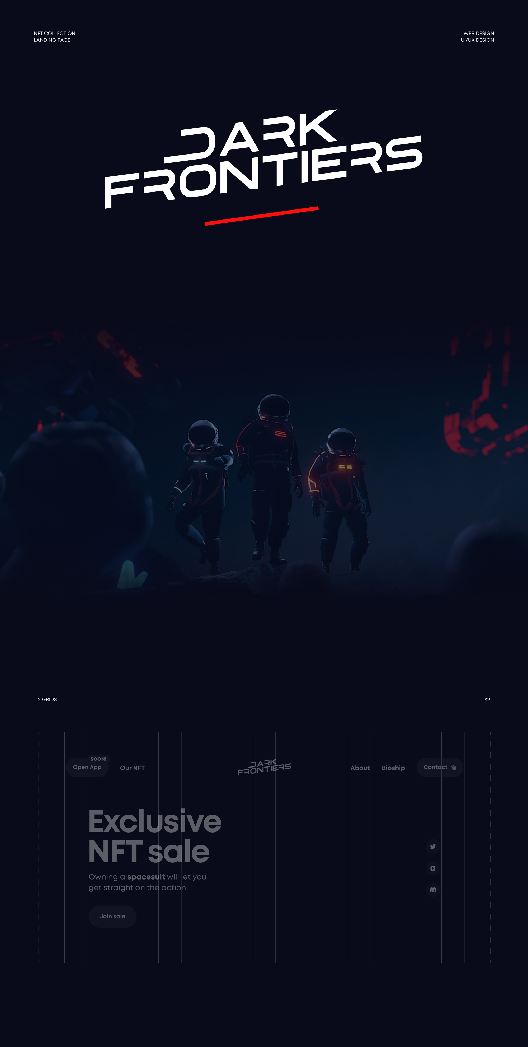 Dark Frontiers - NFT website — Изображение №1 — Интерфейсы на Dprofile