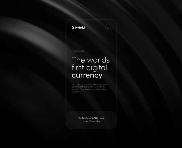 Hybrid - Digital currency website — Интерфейсы, 3D на Dprofile