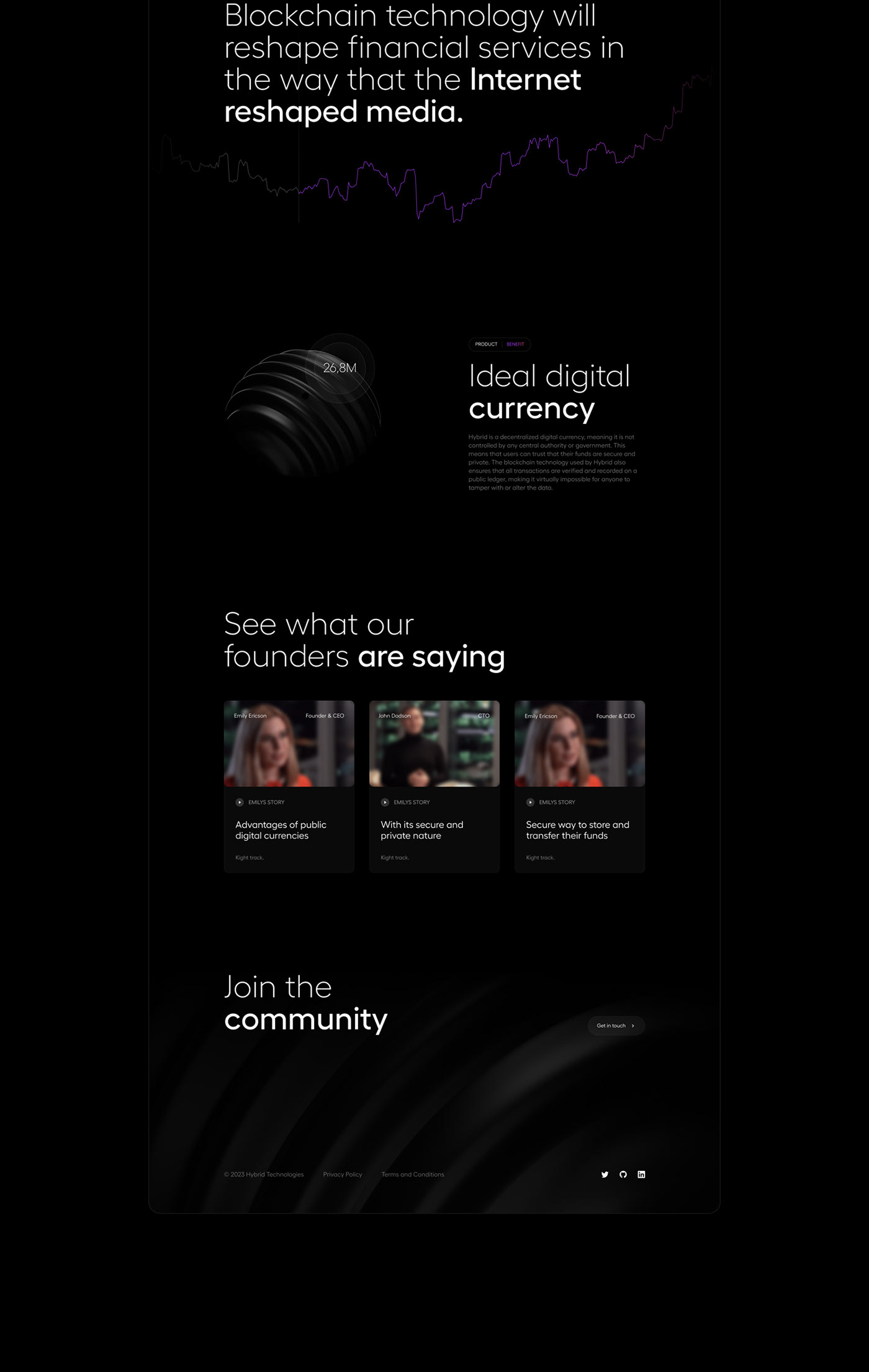 Hybrid - Digital currency website — Изображение №4 — Интерфейсы, 3D на Dprofile