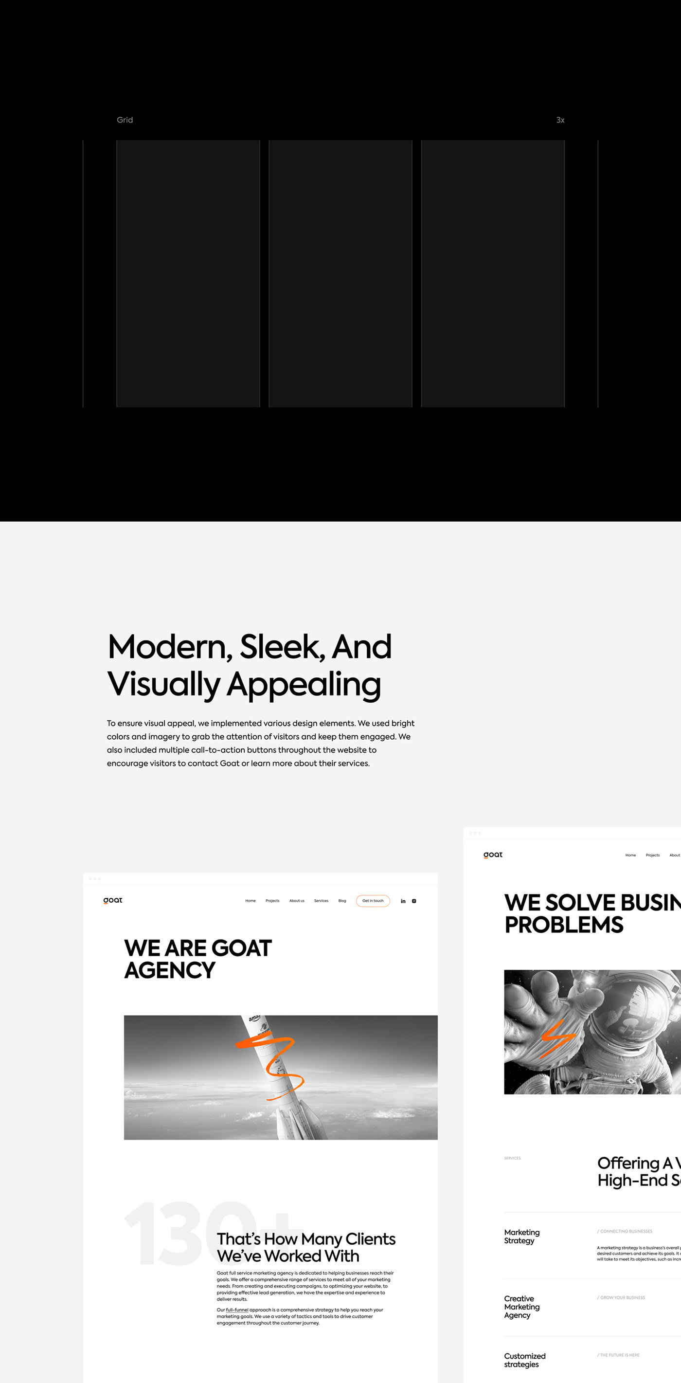 Goat - Marketing agency website, branding and logo — Изображение №4 — Интерфейсы, Брендинг на Dprofile