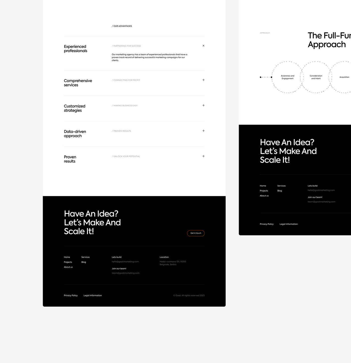 Goat - Marketing agency website, branding and logo — Изображение №5 — Интерфейсы, Брендинг на Dprofile
