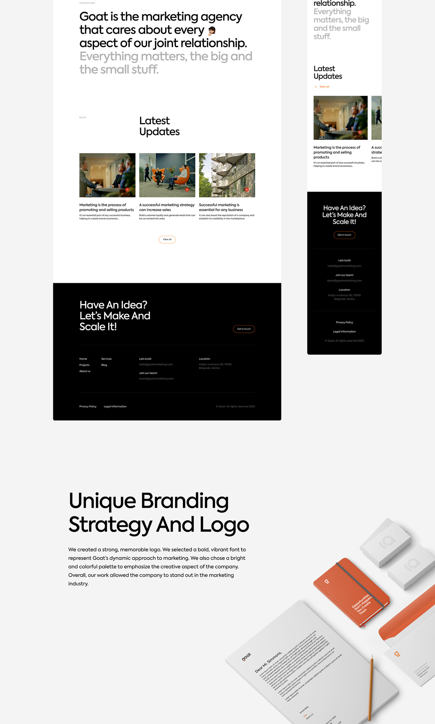 Goat - Marketing agency website, branding and logo — Изображение №3 — Интерфейсы, Брендинг на Dprofile