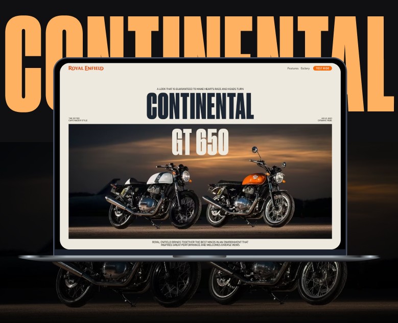 LANDING PAGE | Continental GT 650 — Интерфейсы, Брендинг на Dprofile