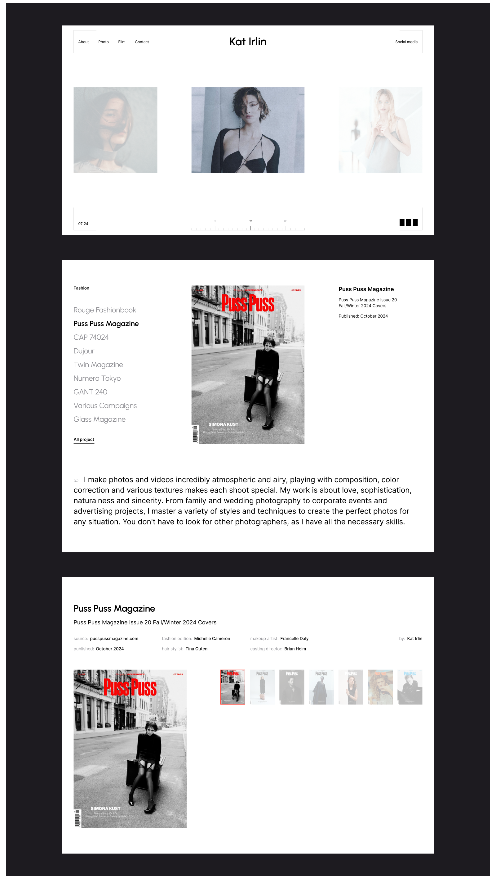 Kat Irlin | Website — Изображение №6 — Интерфейсы, Анимация на Dprofile