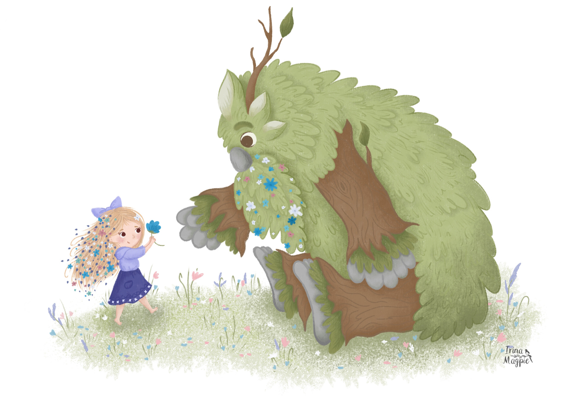 Children's book illustration / Kind forest monster — Изображение №2 — Иллюстрация на Dprofile