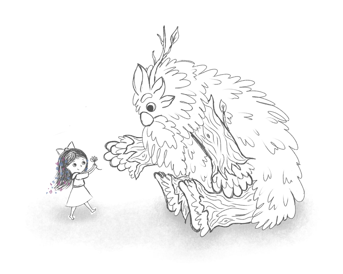 Children's book illustration / Kind forest monster — Изображение №5 — Иллюстрация на Dprofile
