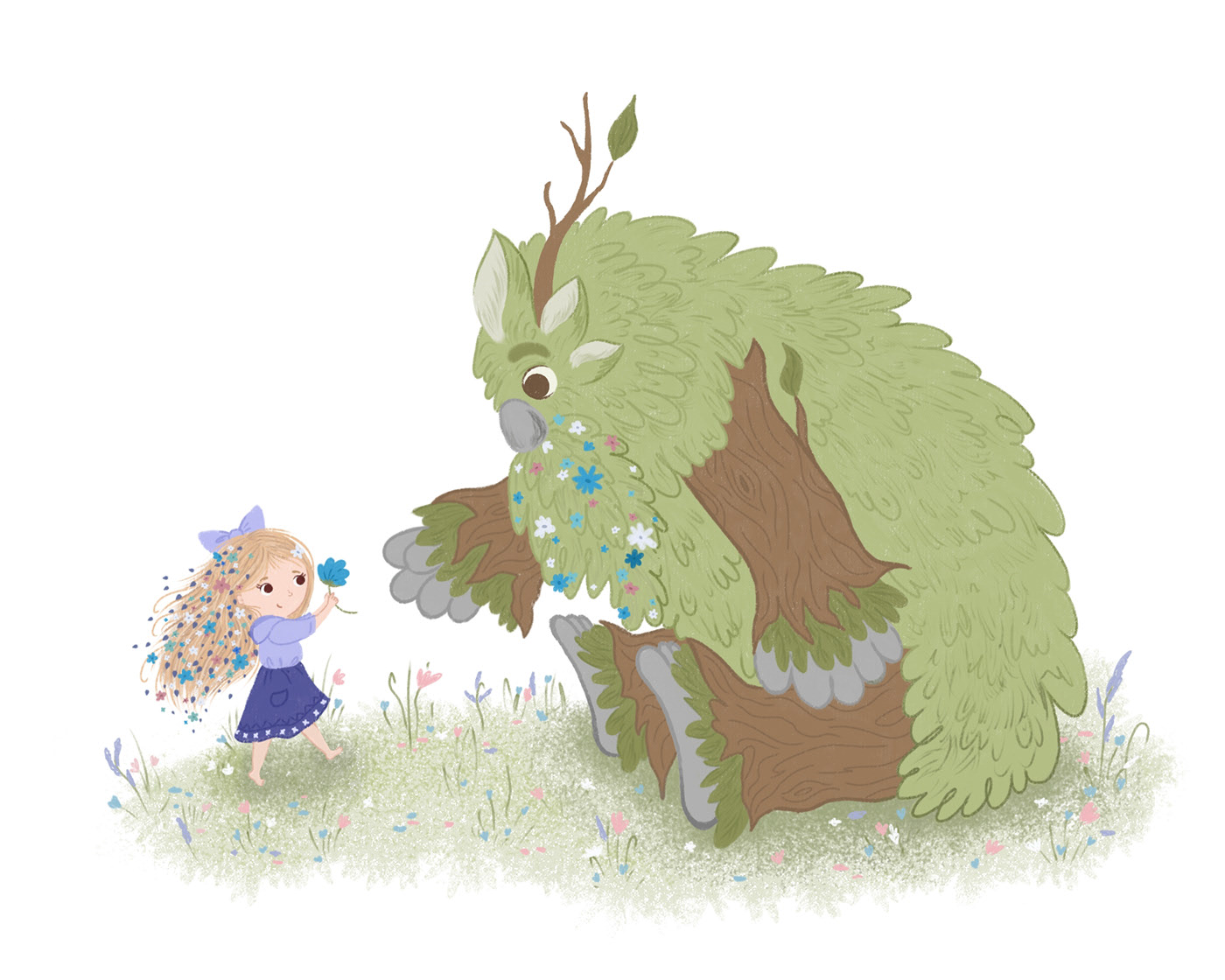 Children's book illustration / Kind forest monster — Изображение №8 — Иллюстрация на Dprofile