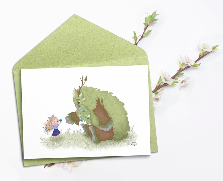 Children's book illustration / Kind forest monster — Иллюстрация на Dprofile