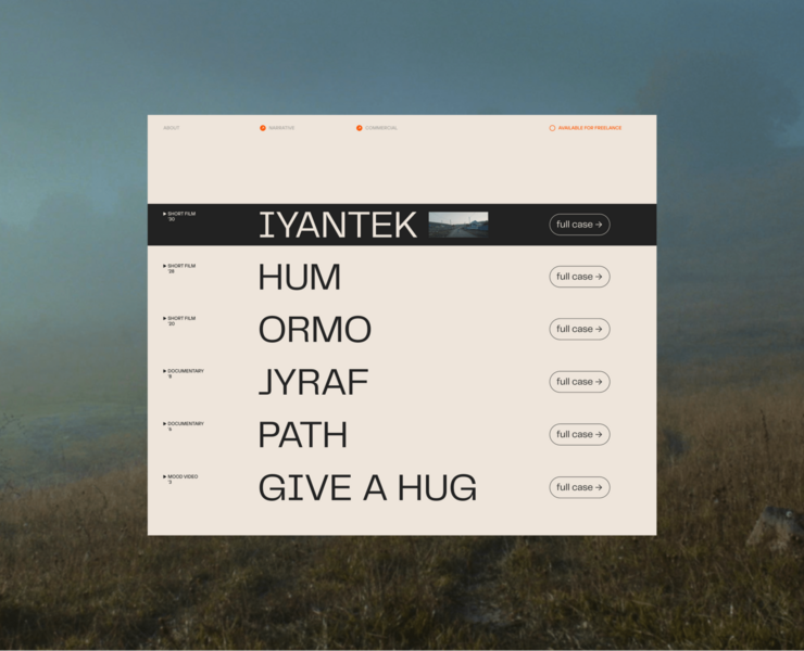 Cinematographer Portfolio. 2021 — Интерфейсы, Анимация на Dprofile