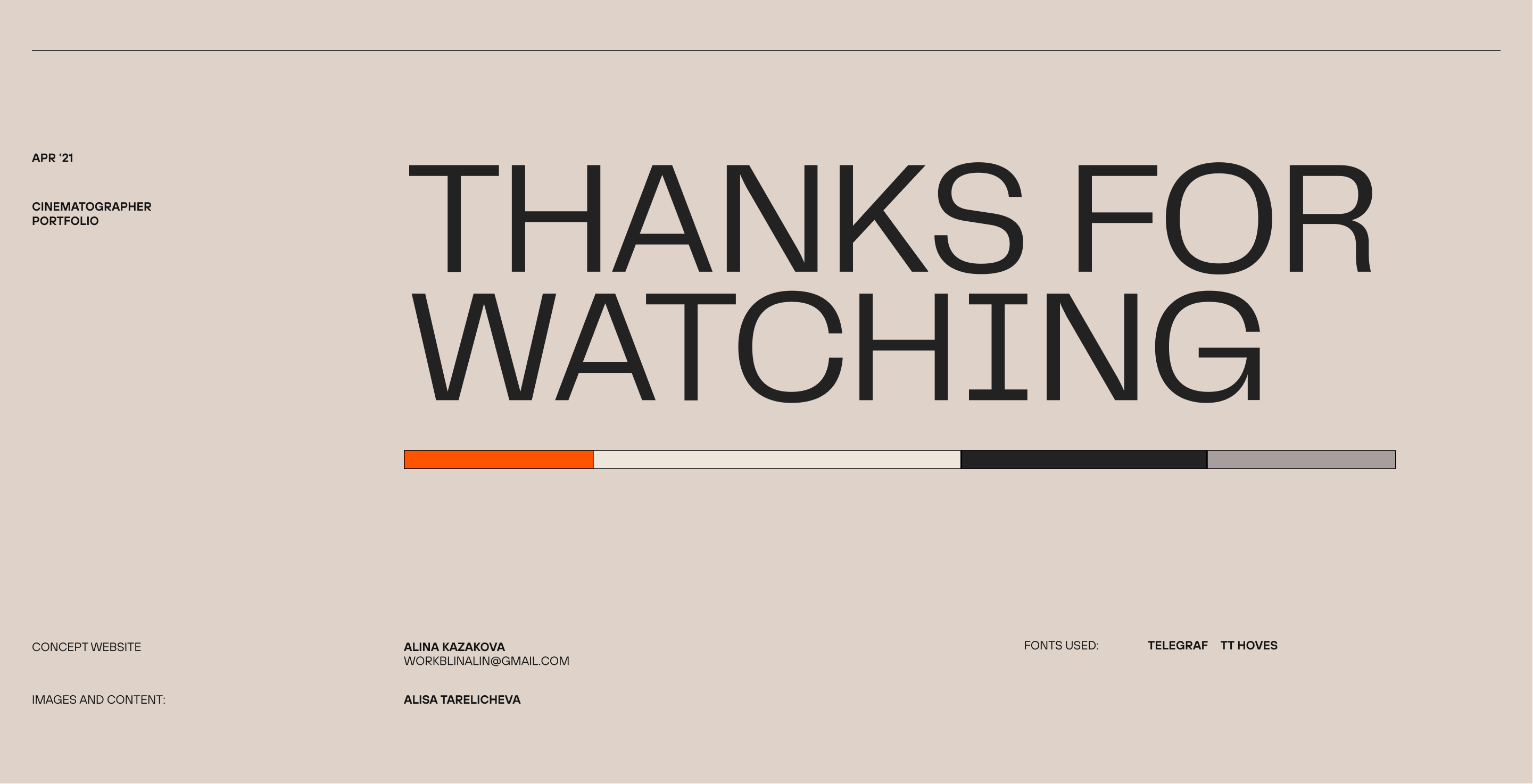 Cinematographer Portfolio. 2021 — Изображение №5 — Анимация, Интерфейсы на Dprofile