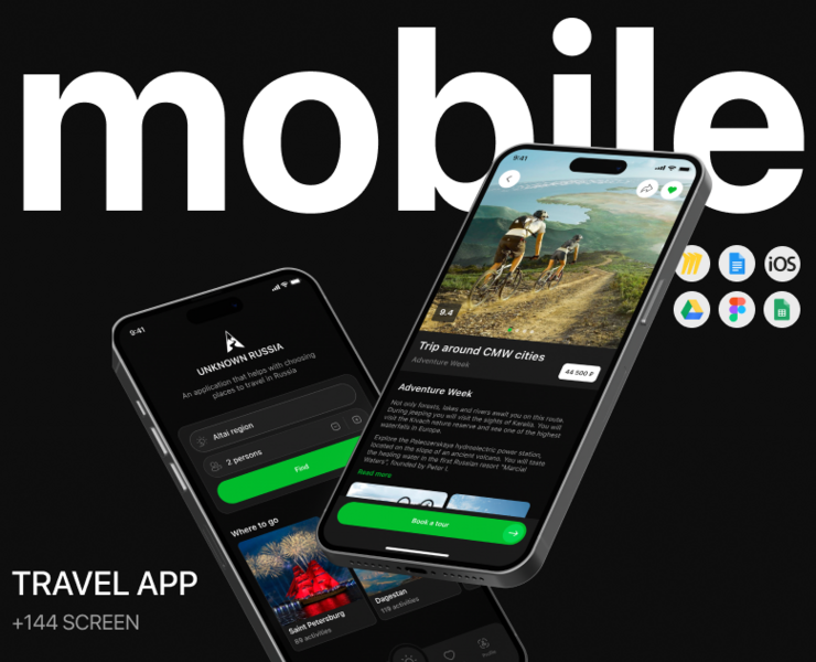 TRAVEL MOBILE APP — Unknown russian (UX/UI) — Интерфейсы на Dprofile