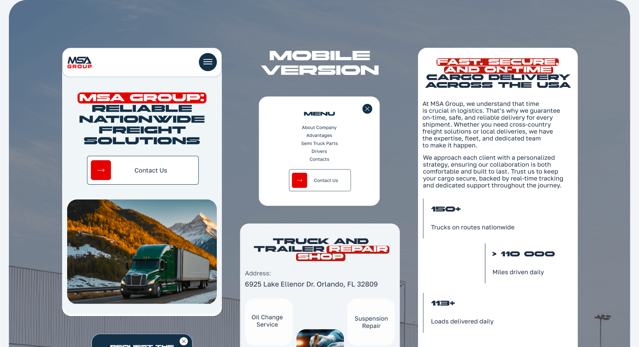 Website for a transport company — Изображение №9 — Интерфейсы на Dprofile