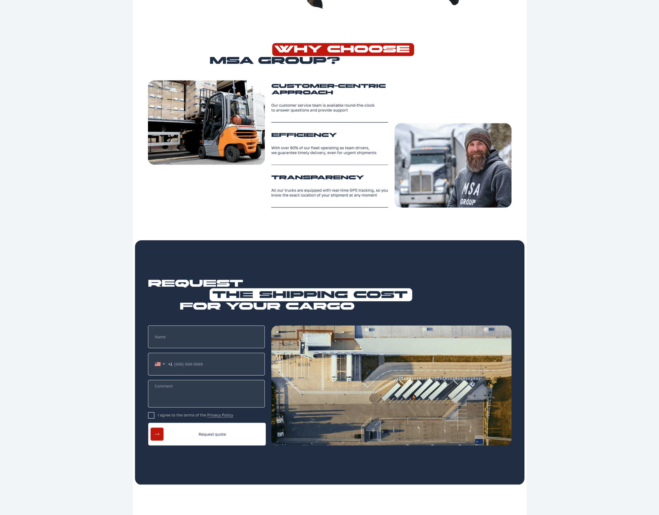 Website for a transport company — Изображение №4 — Интерфейсы на Dprofile