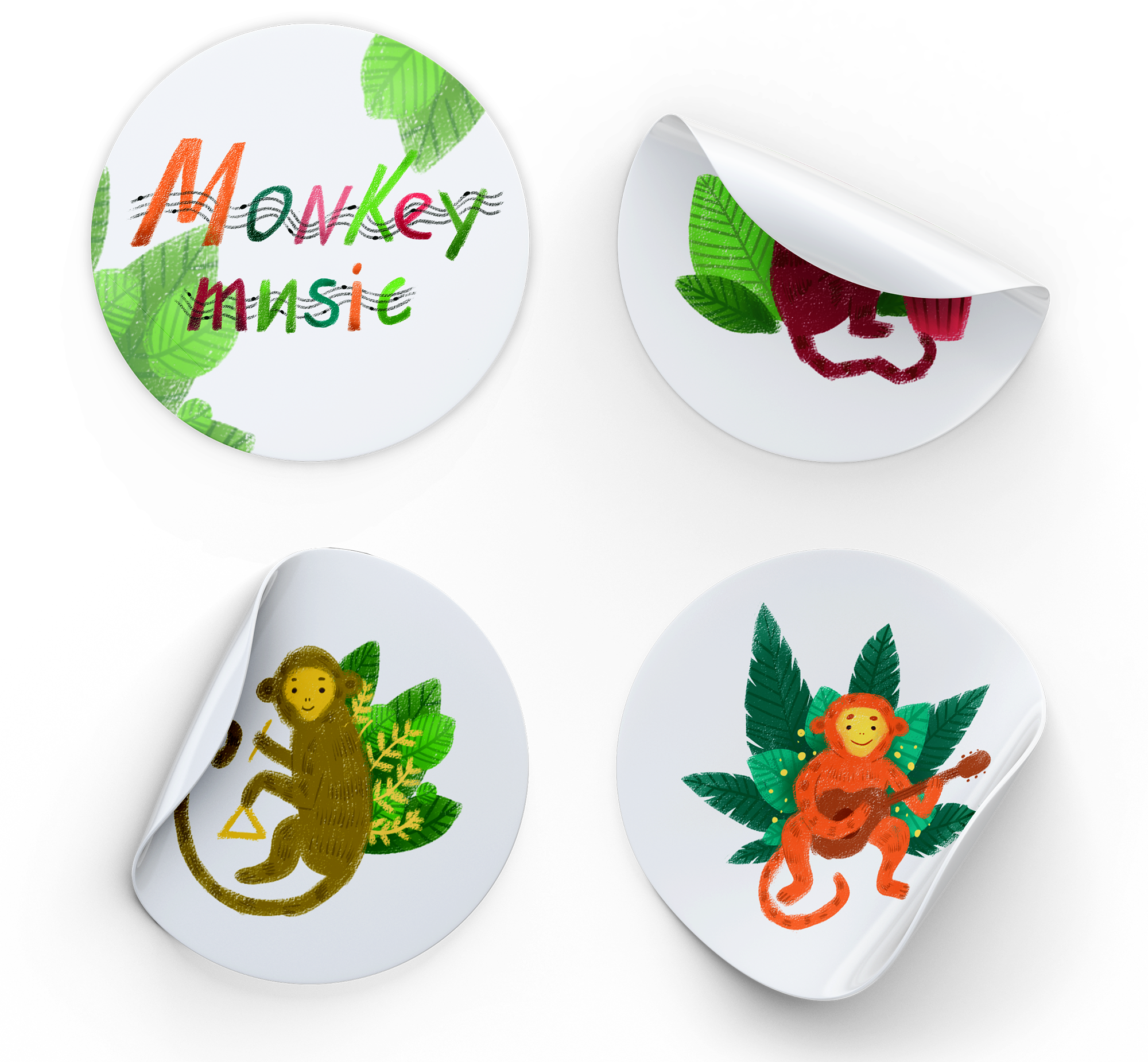 Monkeys for music store — Изображение №11 — Иллюстрация на Dprofile