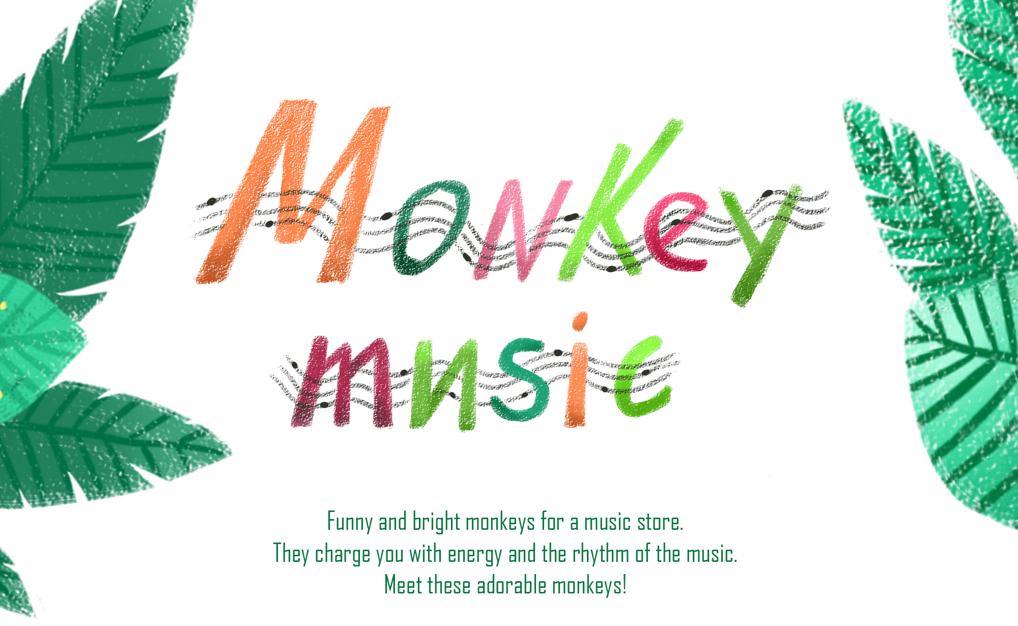Monkeys for music store — Изображение №1 — Иллюстрация на Dprofile