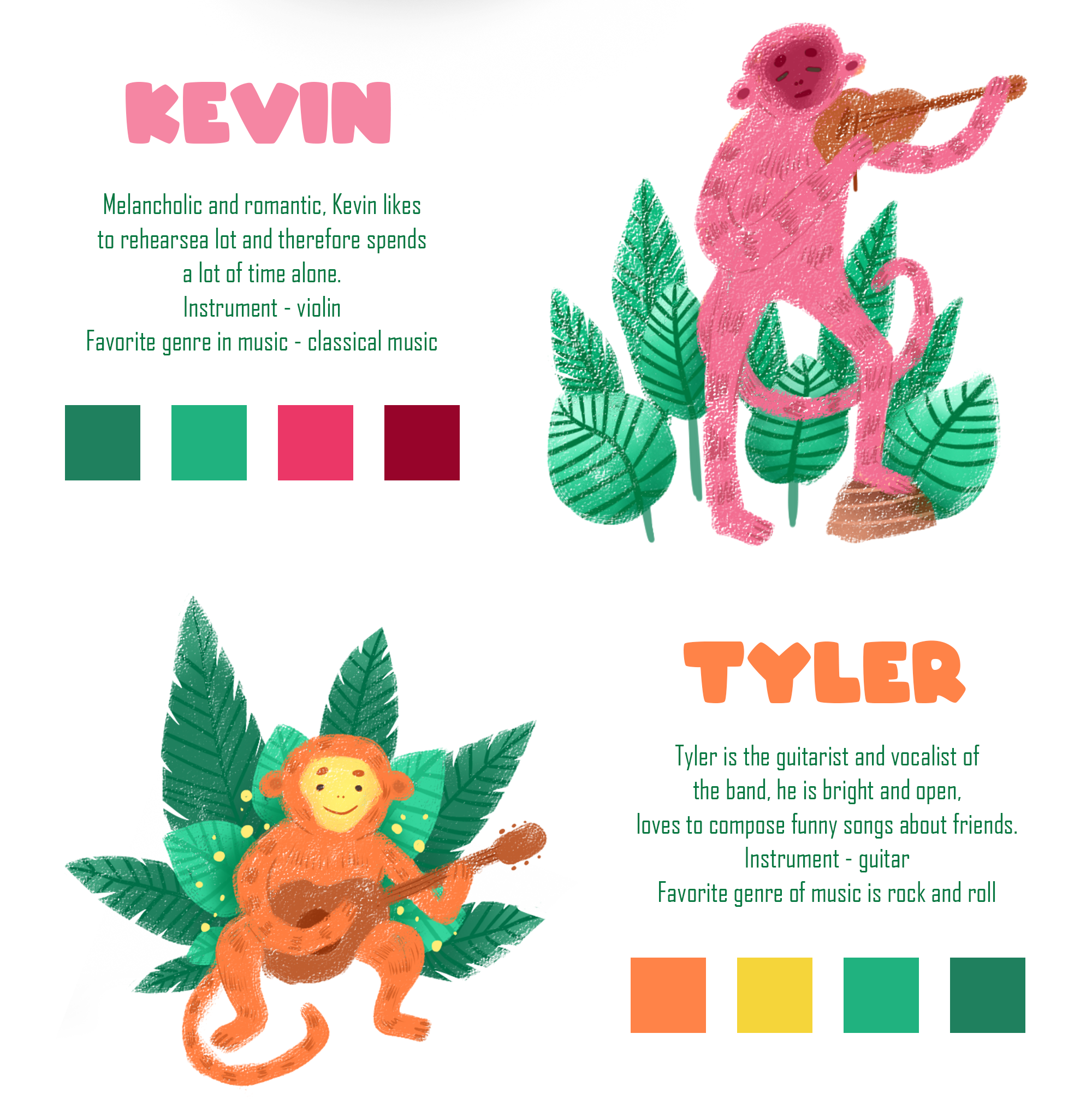 Monkeys for music store — Изображение №4 — Иллюстрация на Dprofile